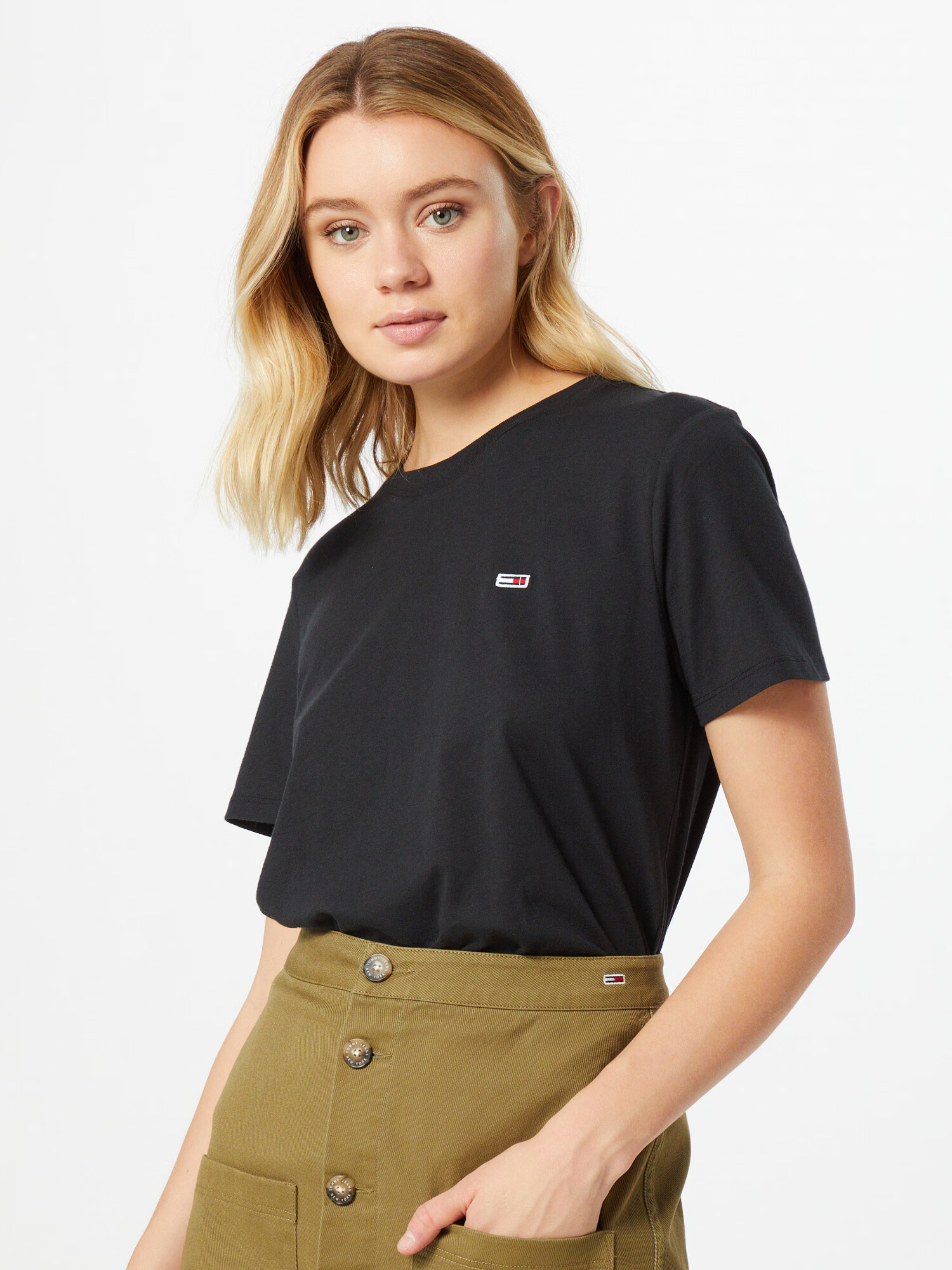 Tommy Jeans Tricou roși aprins / negru / alb - Pled.ro