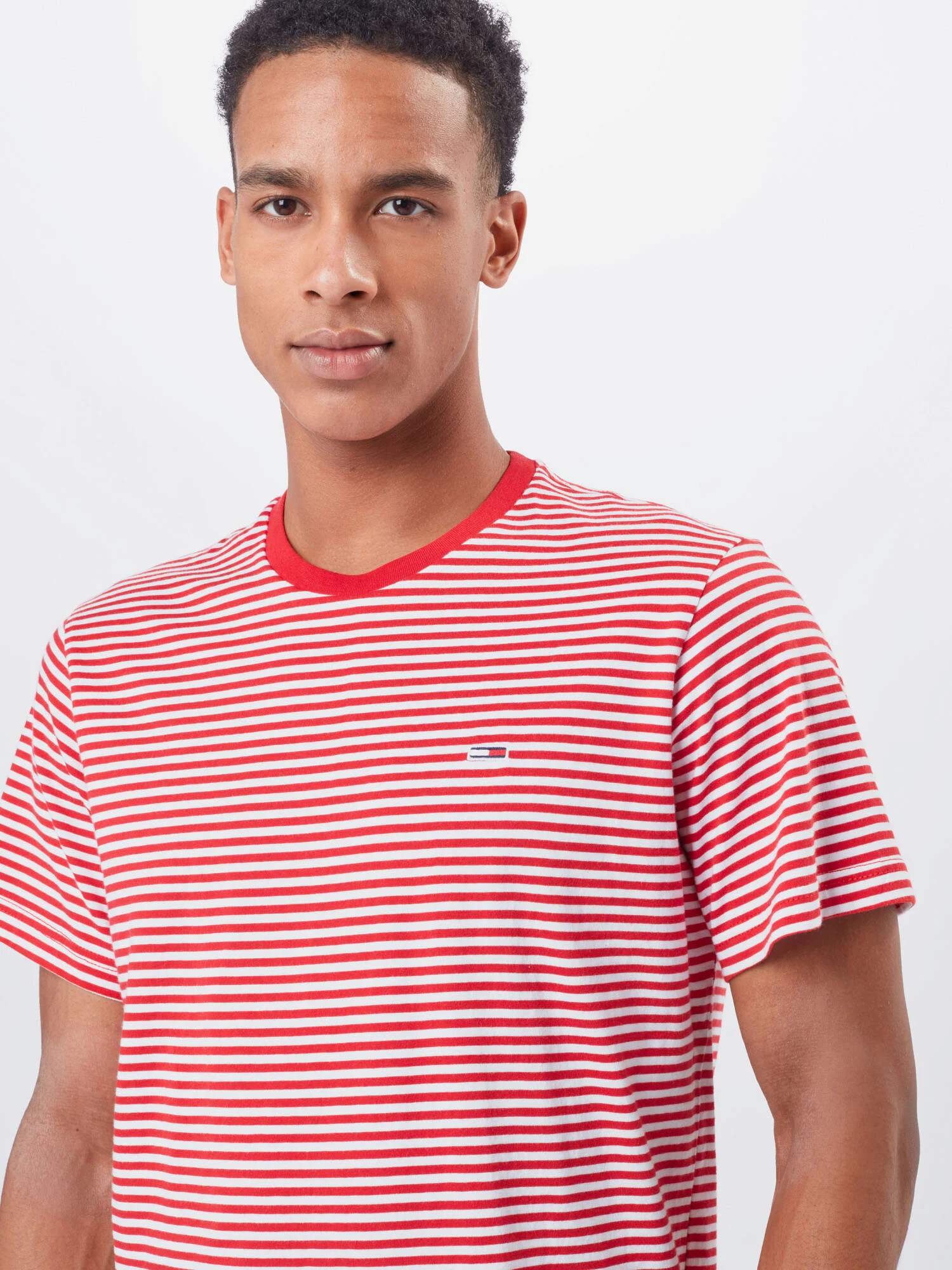 Tommy Jeans Tricou roșu / alb - Pled.ro