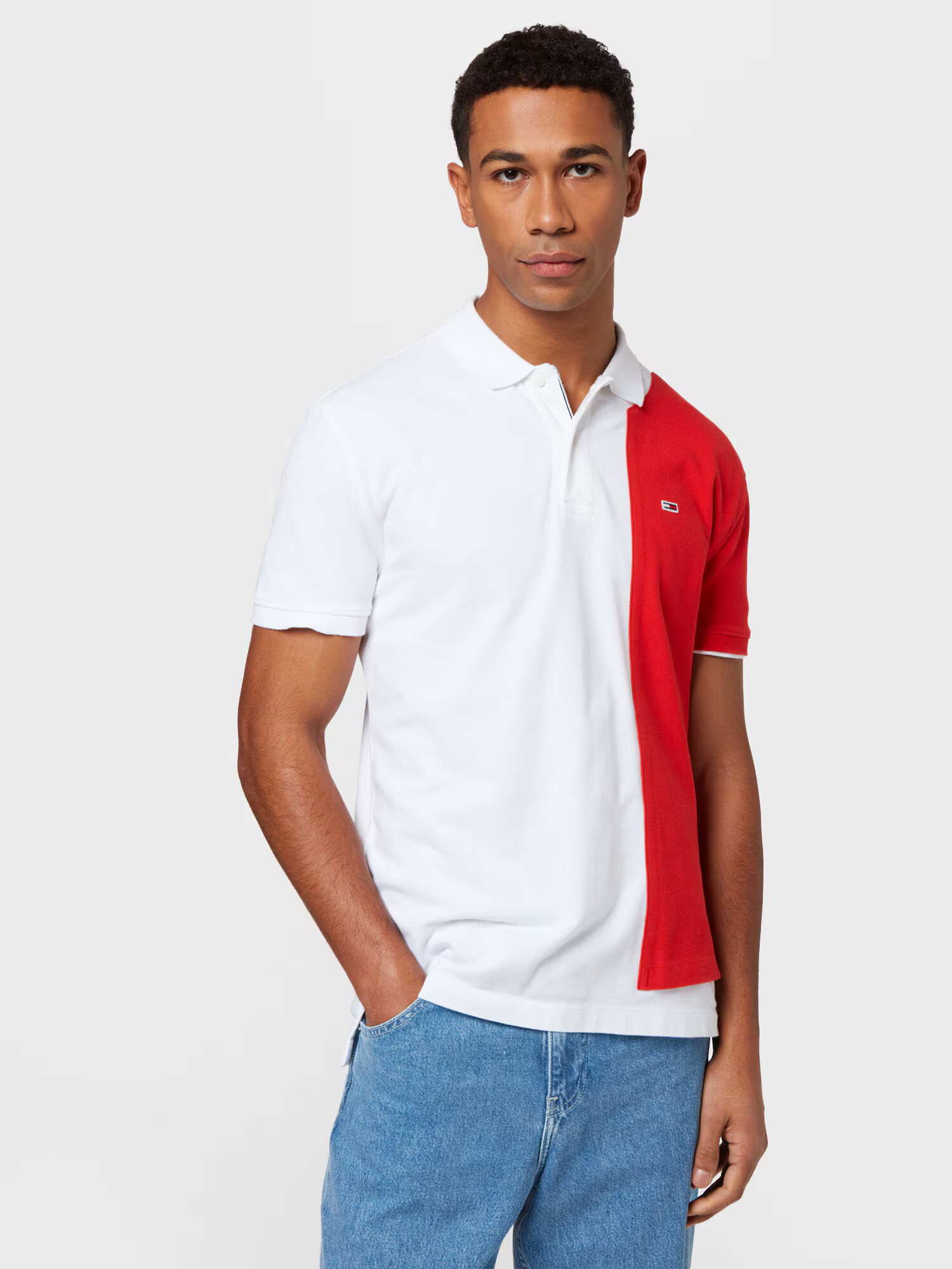 Tommy Jeans Tricou roșu / alb - Pled.ro