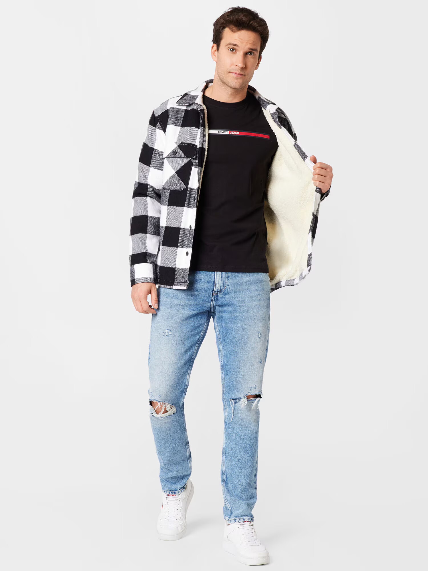 Tommy Jeans Tricou 'Essential' roșu / negru / alb - Pled.ro