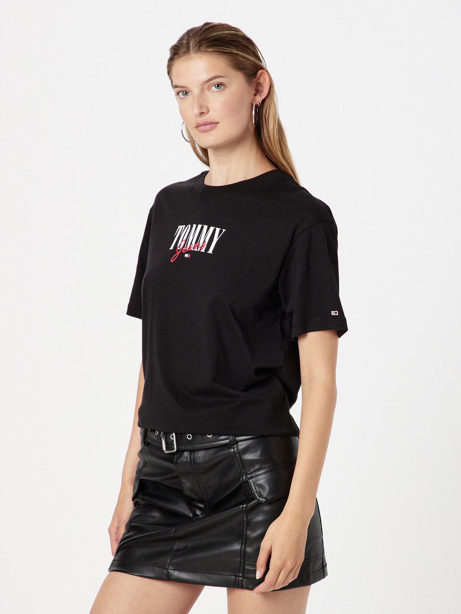 Tommy Jeans Tricou roșu / negru / alb - Pled.ro