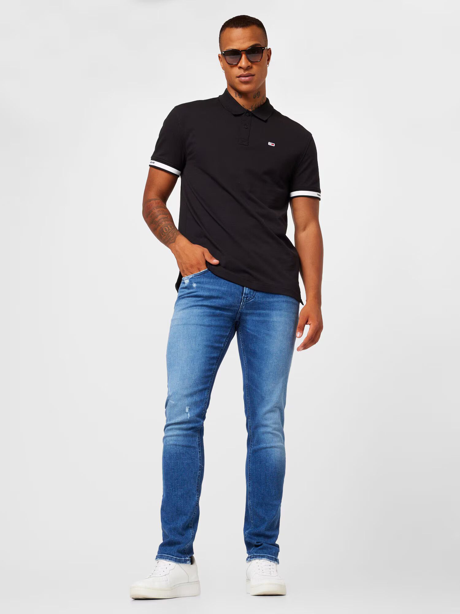 Tommy Jeans Tricou roșu / negru / alb - Pled.ro