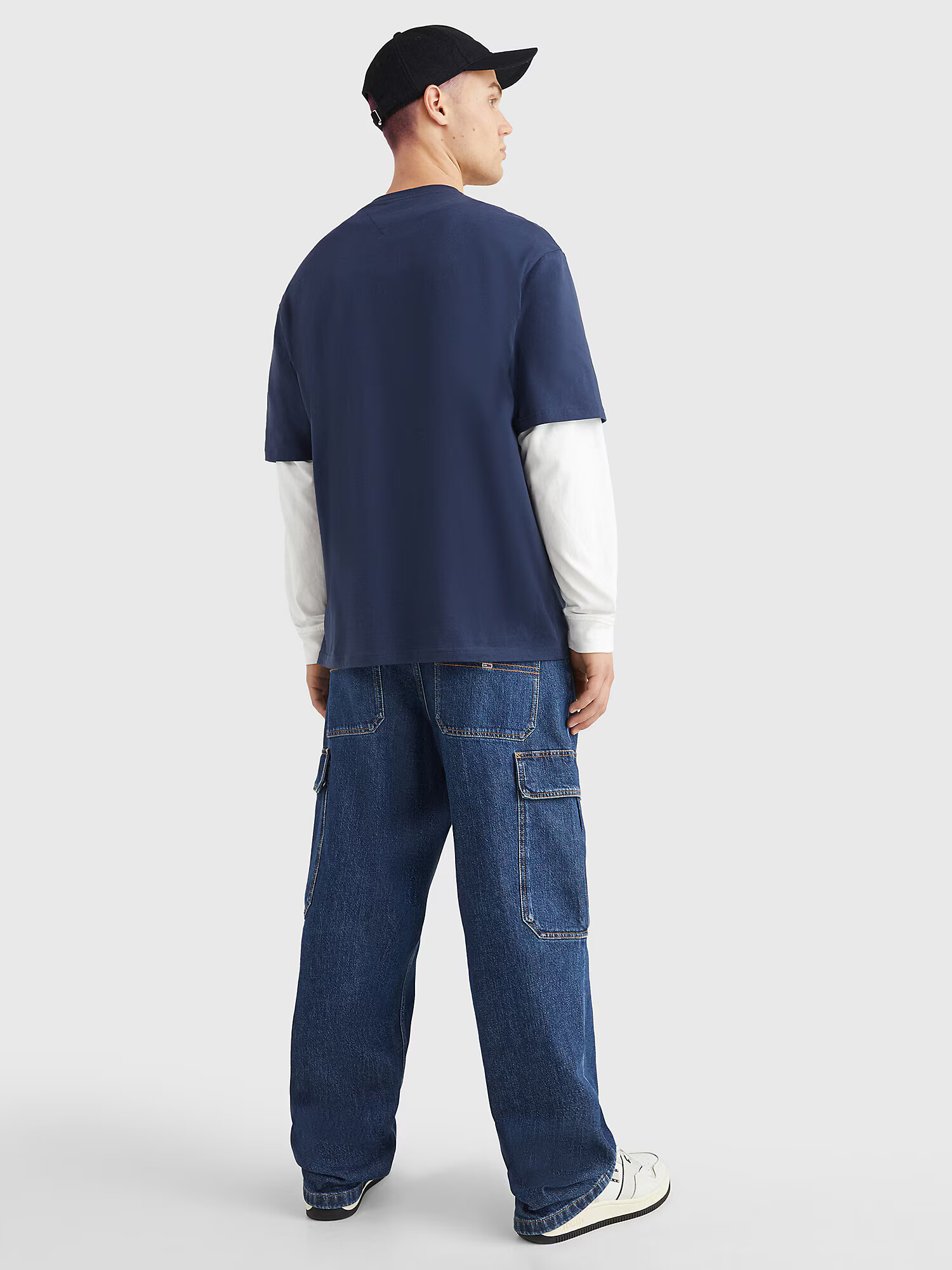 Tommy Jeans Tricou 'Tartan' bleumarin / roz / alb - Pled.ro