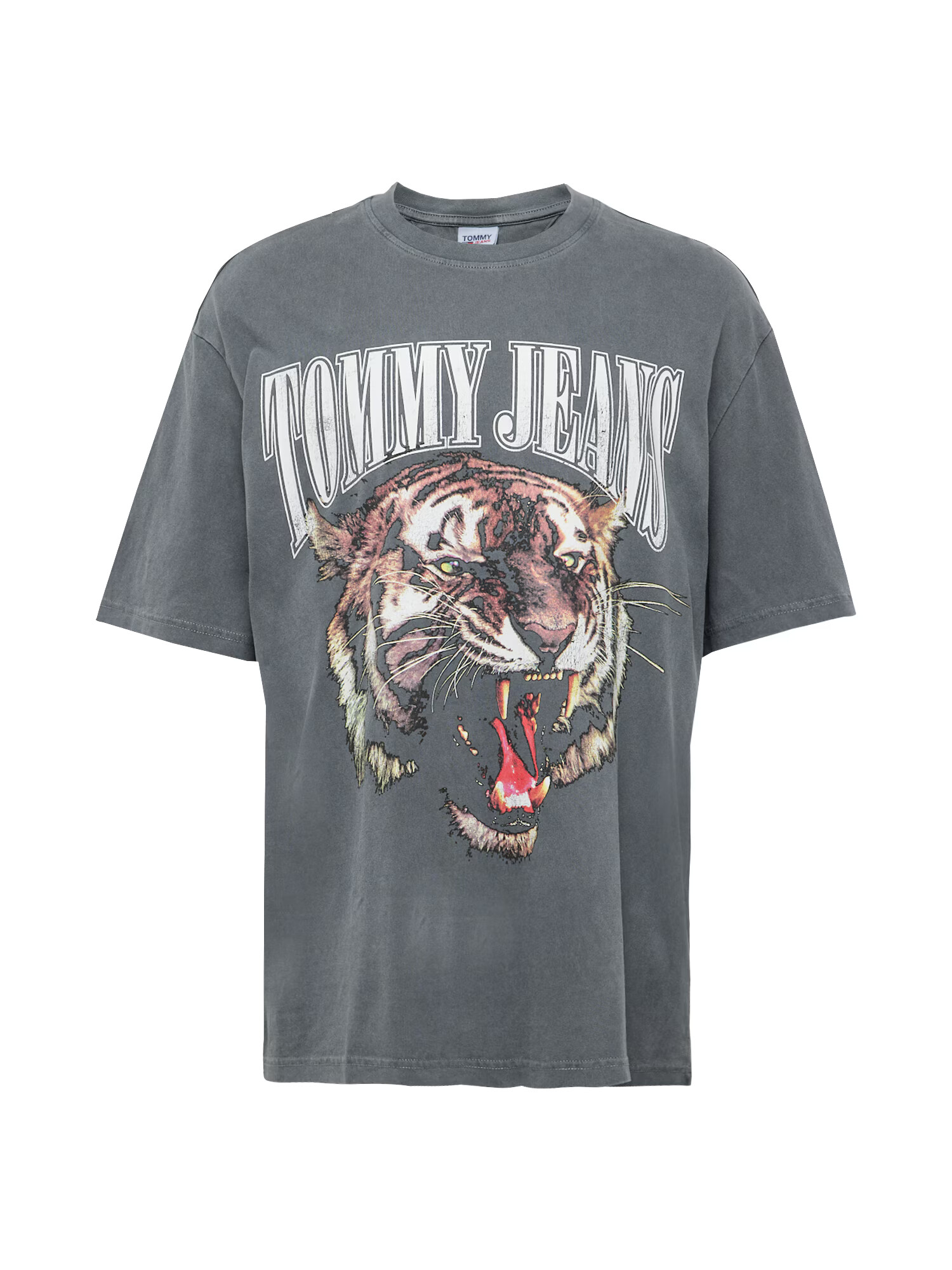 Tommy Jeans Tricou 'Tiger' maro / gri / roz / alb - Pled.ro