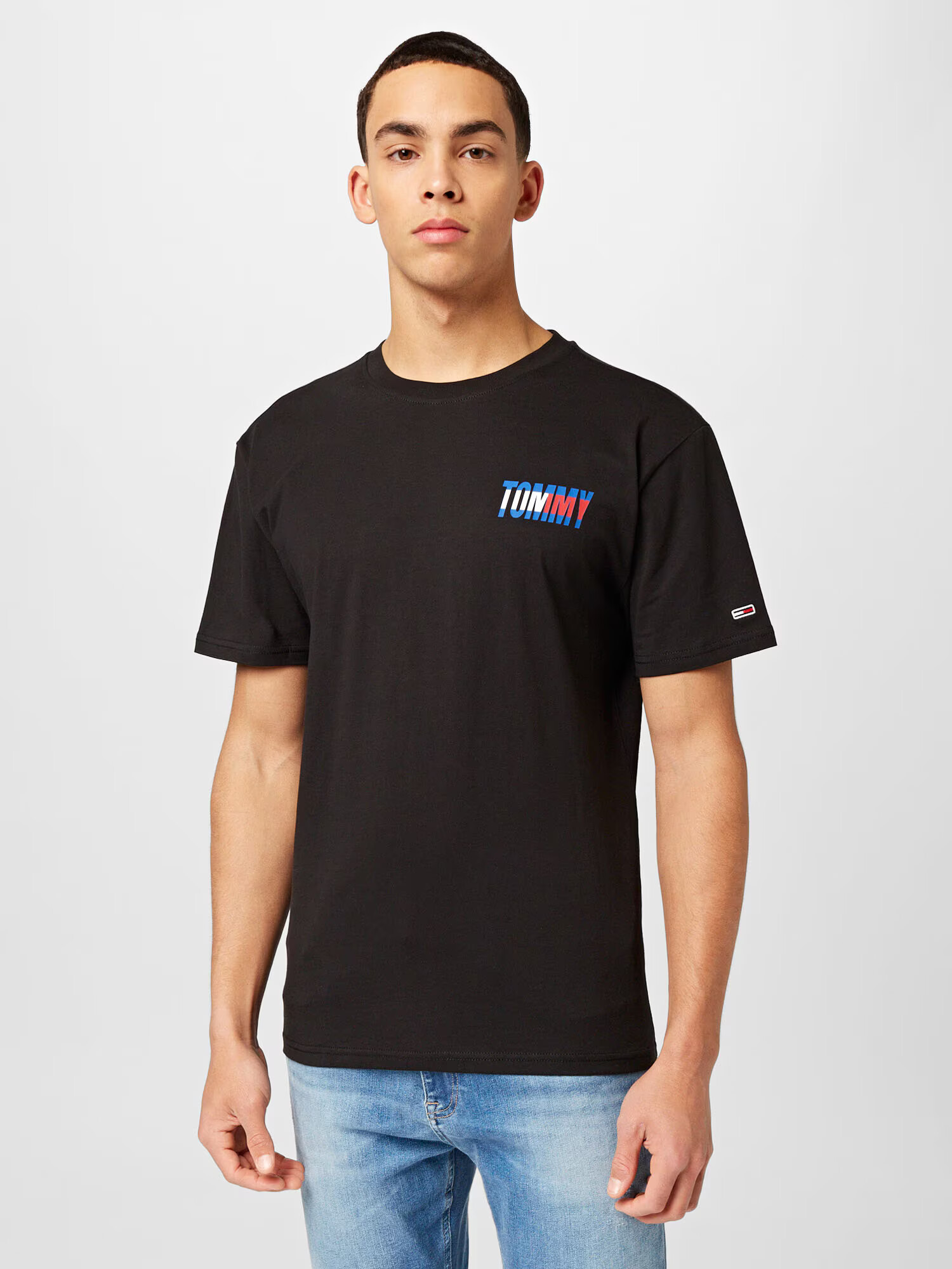 Tommy Jeans Tricou turcoaz / roși aprins / negru / alb - Pled.ro