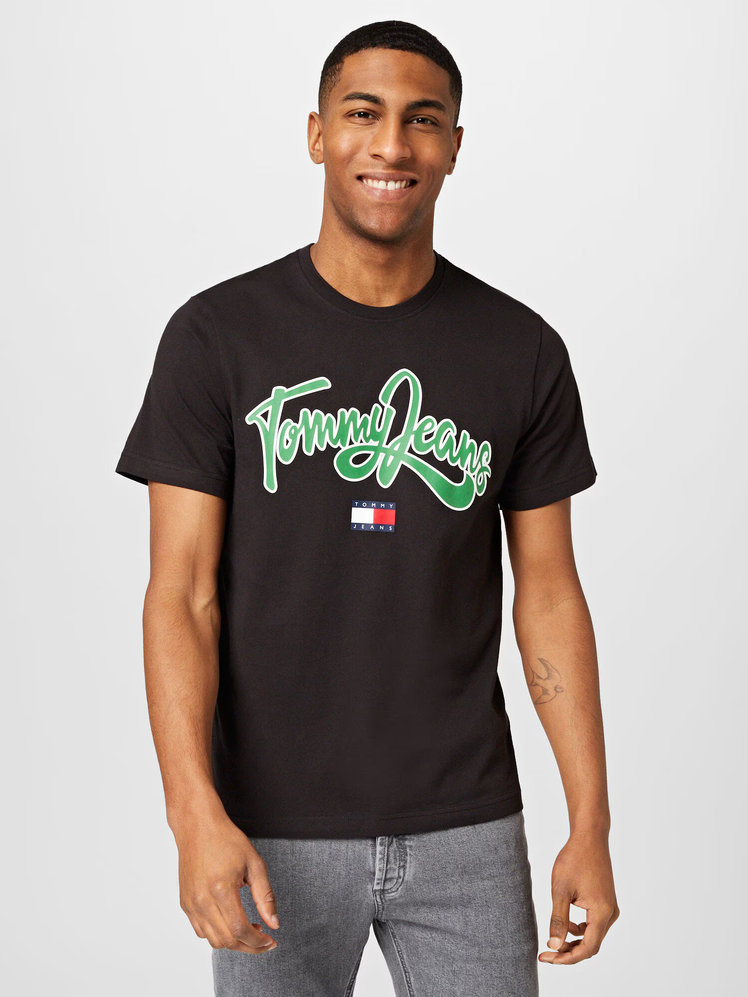 Tommy Jeans Tricou 'College' verde / roșu / negru / alb - Pled.ro