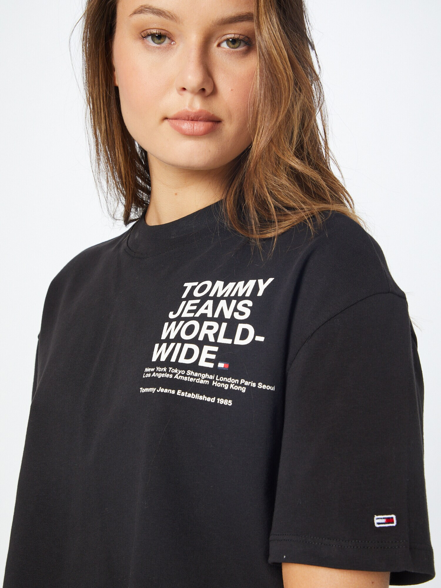 Tommy Jeans Tricou 'WORLDWIDE' bleumarin / roșu / negru / alb - Pled.ro