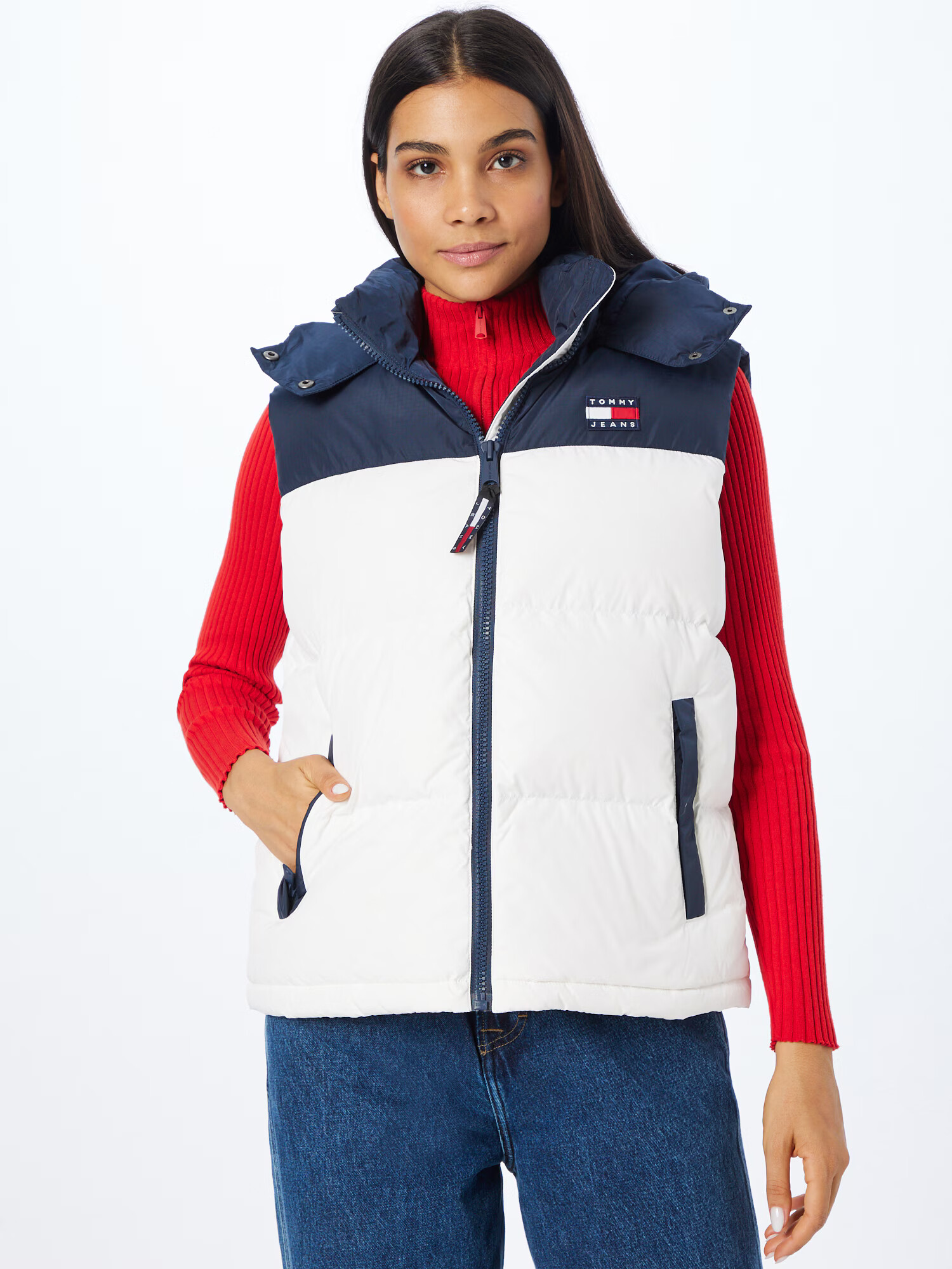 Tommy Jeans Vestă 'ALASKA' bleumarin / roșu / alb - Pled.ro