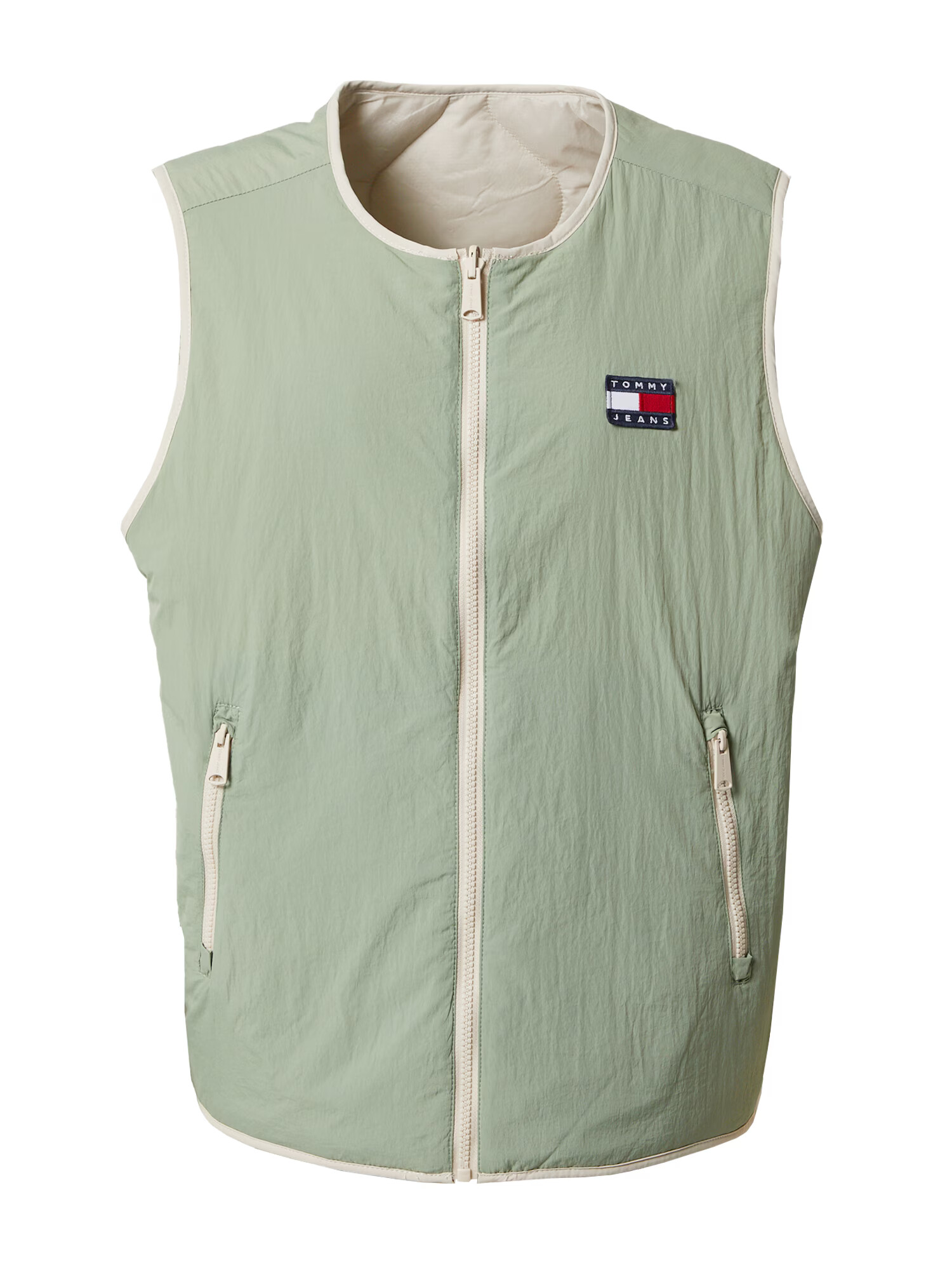 Tommy Jeans Vestă bej / bleumarin / verde pastel / roșu - Pled.ro