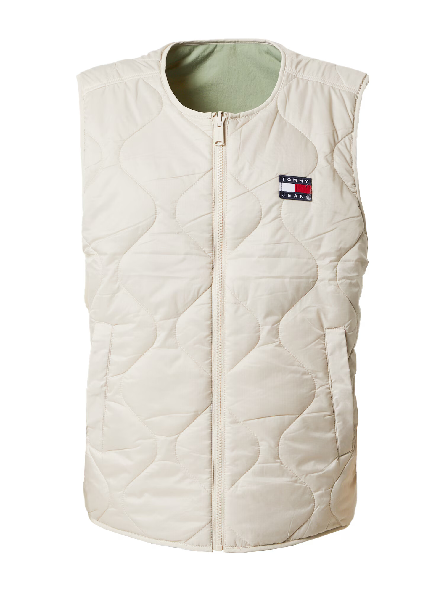 Tommy Jeans Vestă bej / bleumarin / verde pastel / roșu - Pled.ro