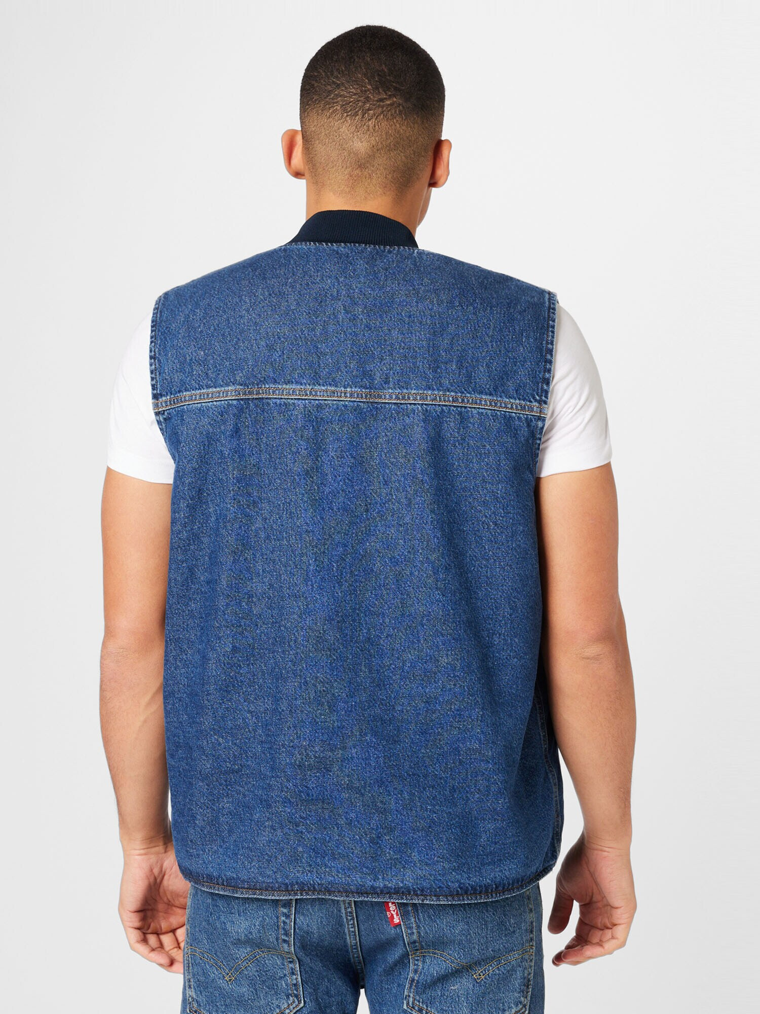 Tommy Jeans Vestă bleumarin / albastru denim / roșu / alb - Pled.ro