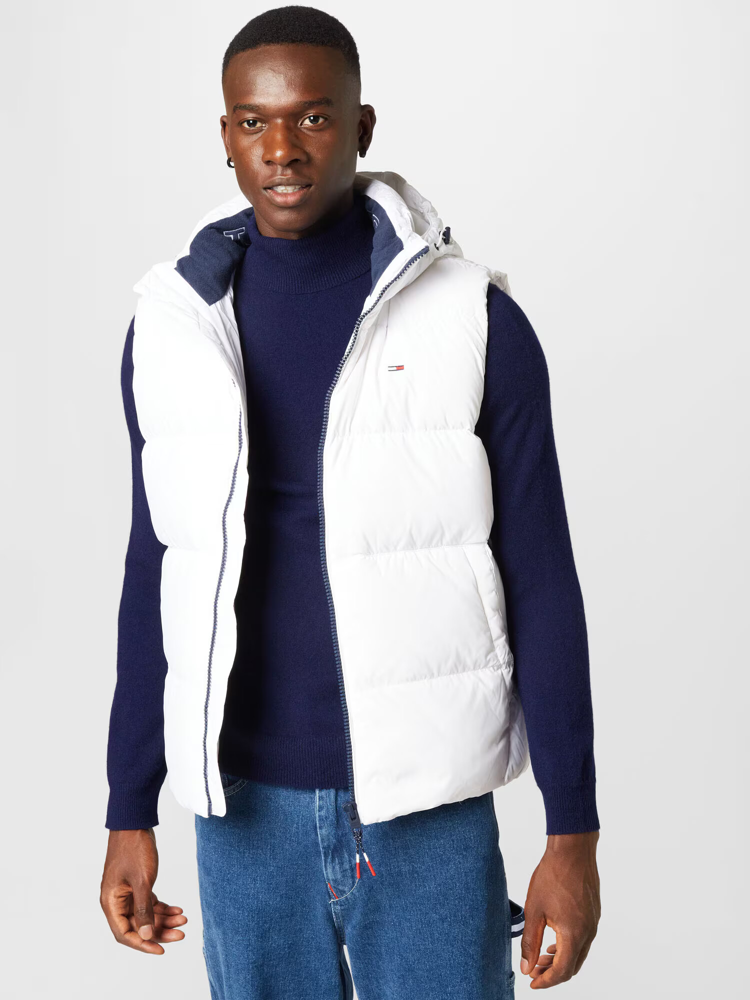 Tommy Jeans Vestă bleumarin / roșu / alb - Pled.ro