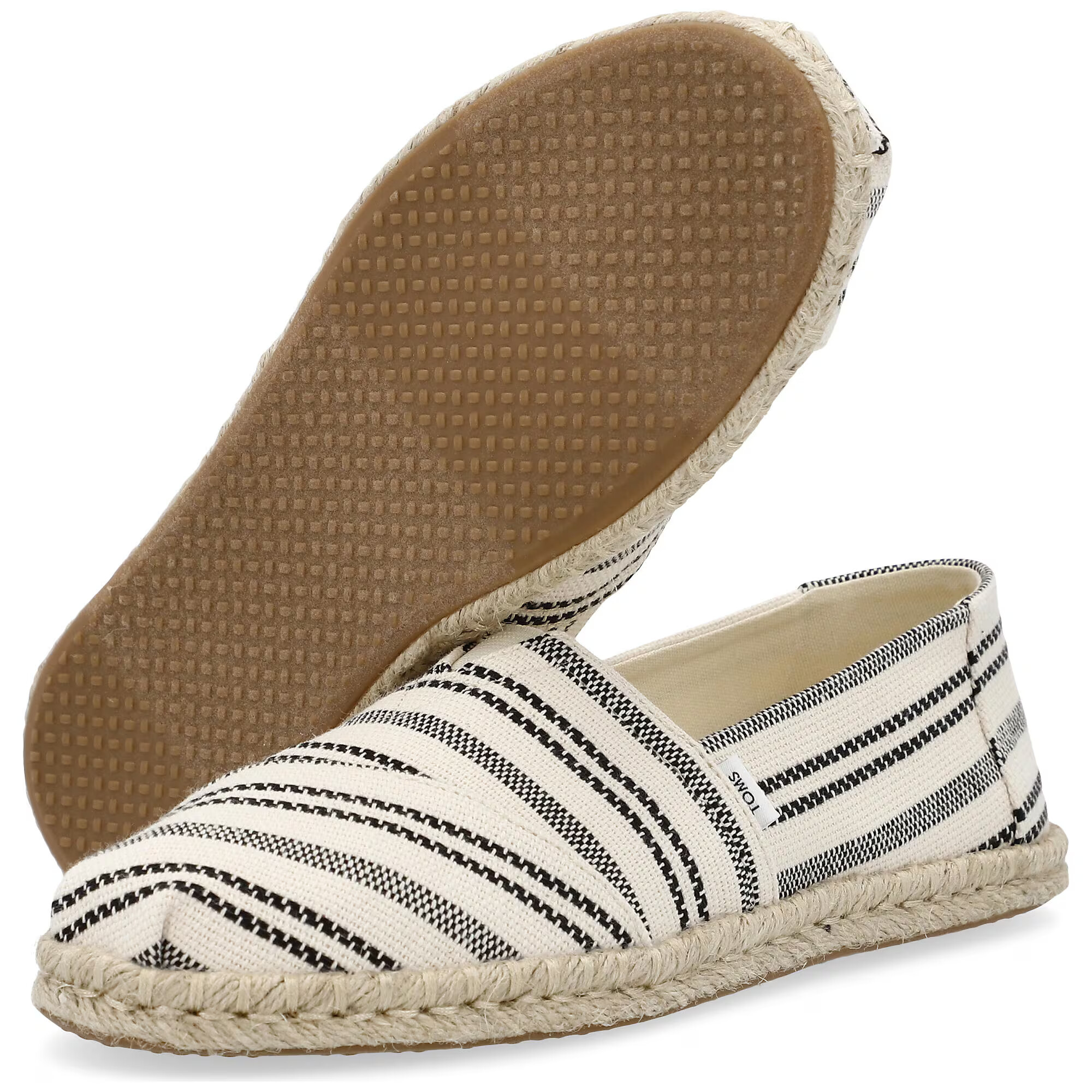 TOMS Espadrile 'Alpargata' bej deschis / negru / alb - Pled.ro