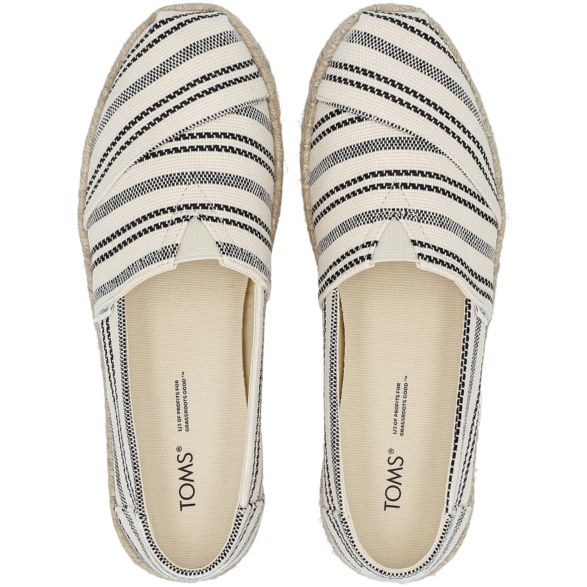 TOMS Espadrile 'Alpargata' bej deschis / negru / alb - Pled.ro