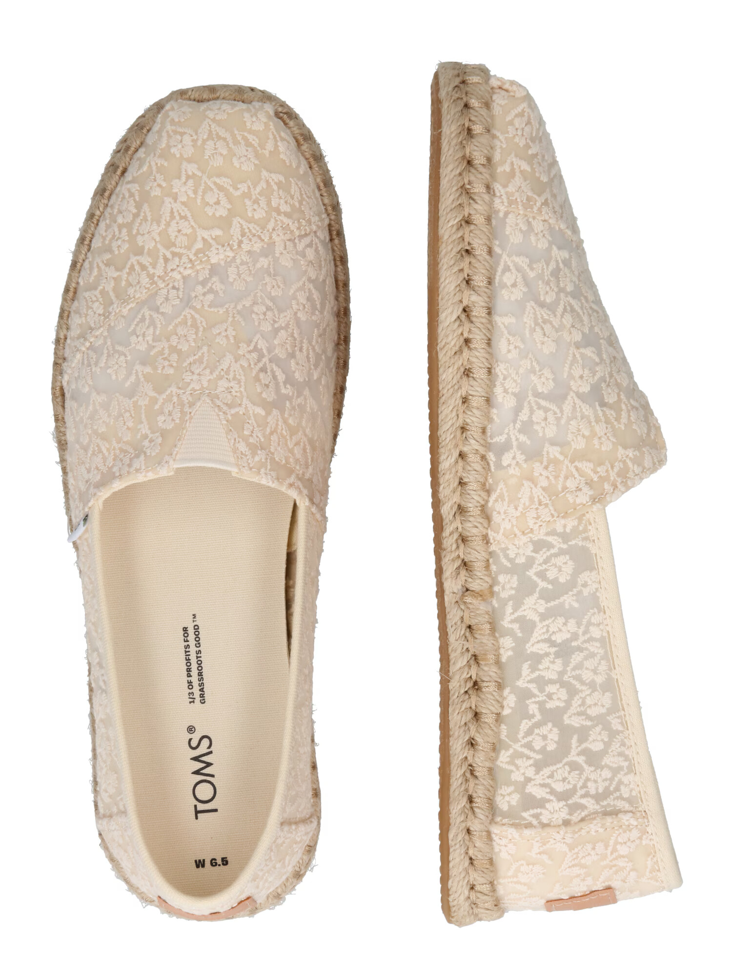 TOMS Espadrile 'ALPARGATA ROPE' bej / alb - Pled.ro