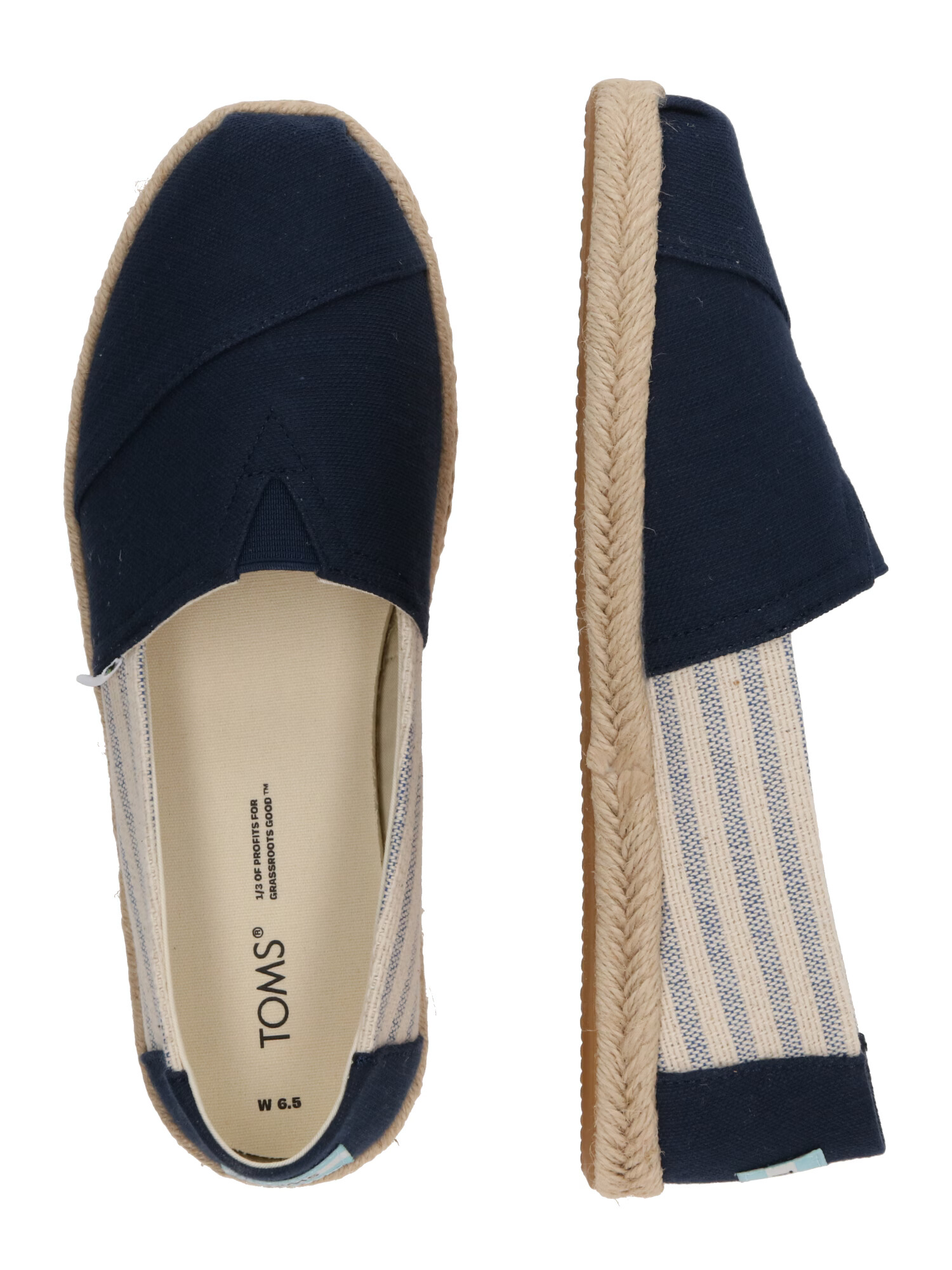 TOMS Espadrile 'ALPARGATA ROPE' bej / bleumarin - Pled.ro