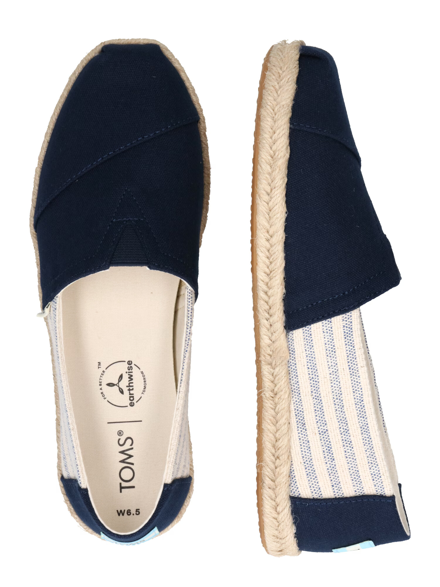 TOMS Espadrile bej / bleumarin / albastru amestec / alb - Pled.ro