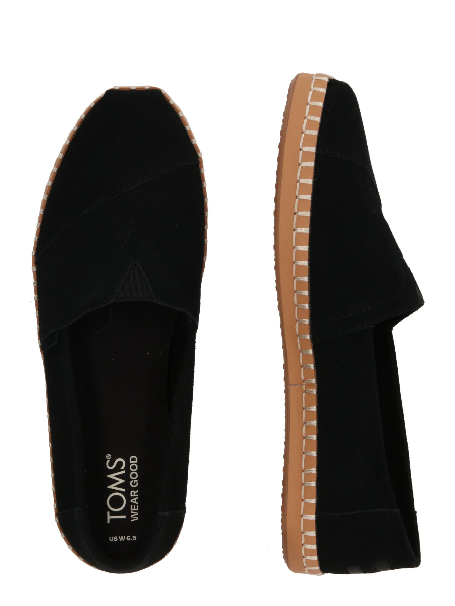 TOMS Papuci de casă 'ALPARGATA LEATHER WRAP' negru - Pled.ro