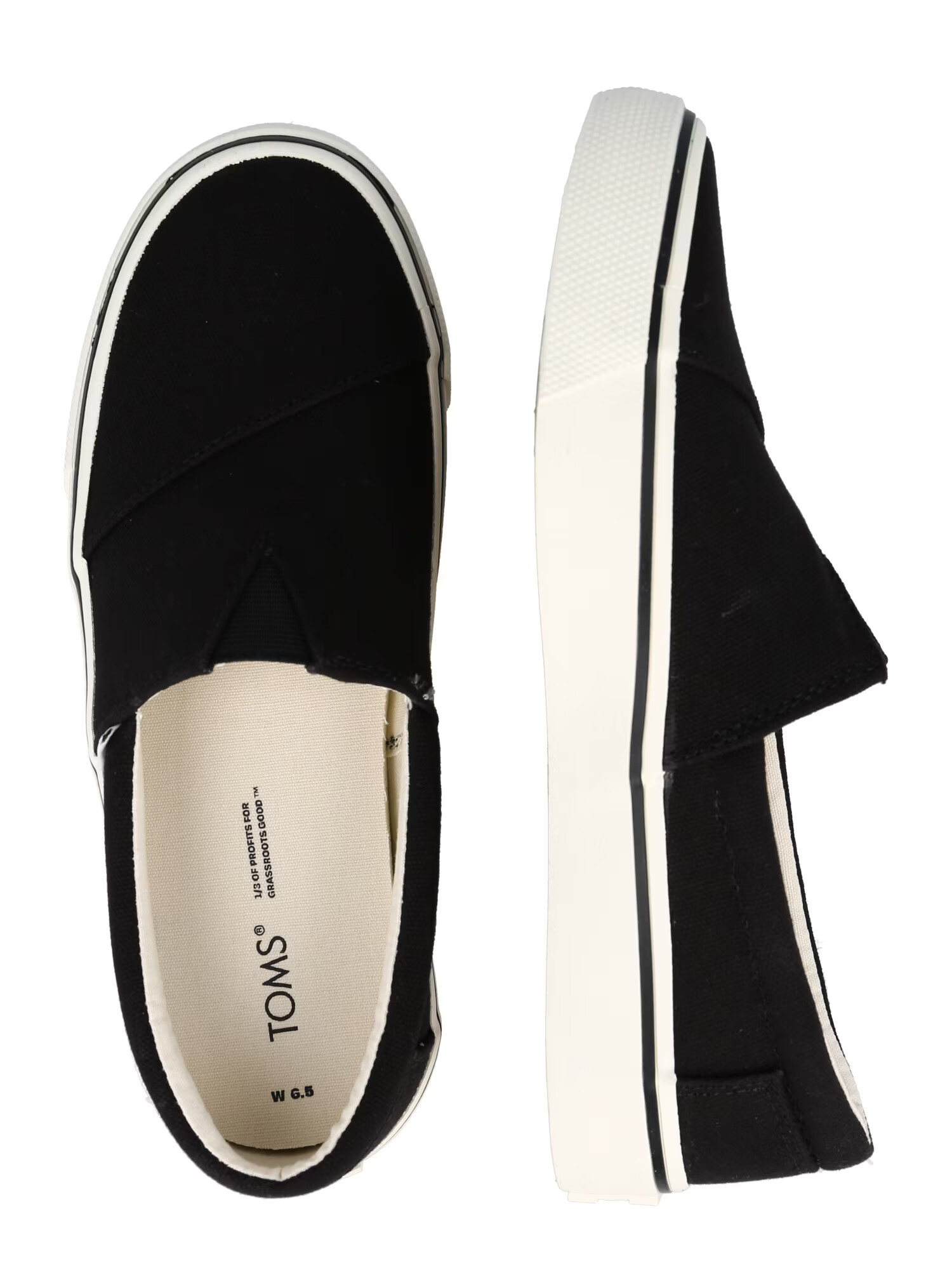 TOMS Teniși 'ALPARGATA FENIX SLIP ON' negru / alb - Pled.ro