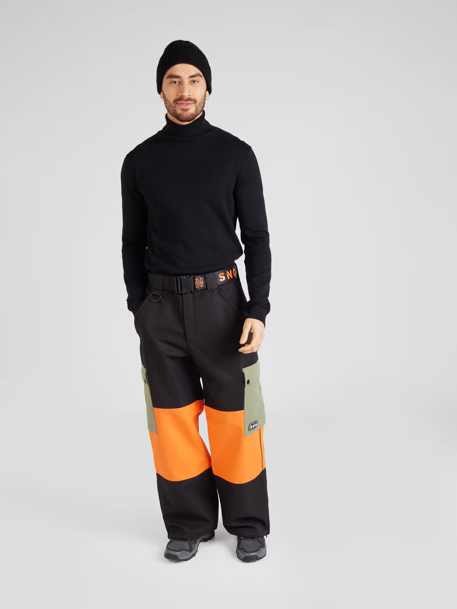 TOPMAN Pantaloni sport kaki / portocaliu închis / negru - Pled.ro