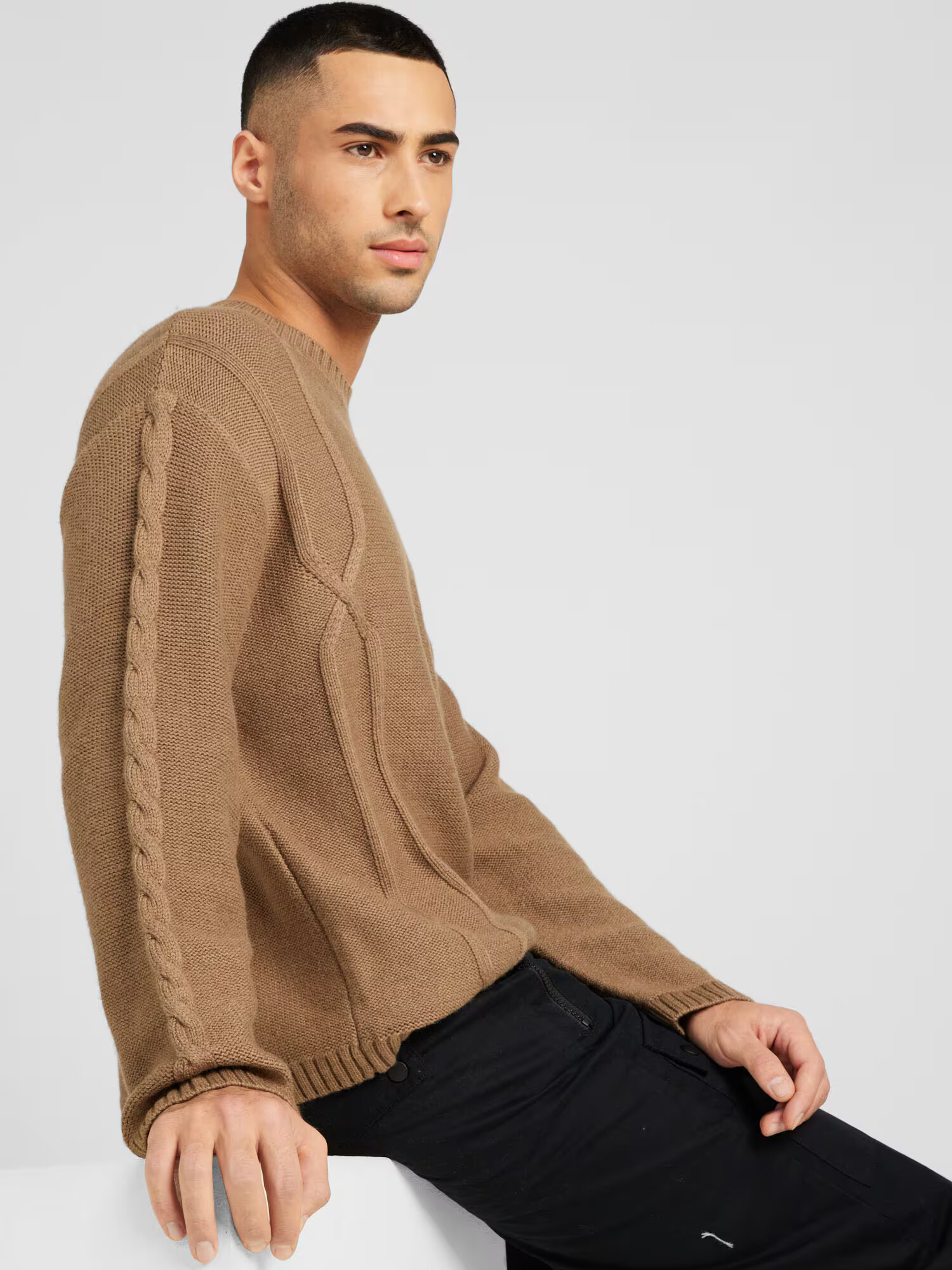 TOPMAN Pulover maro caramel - Pled.ro