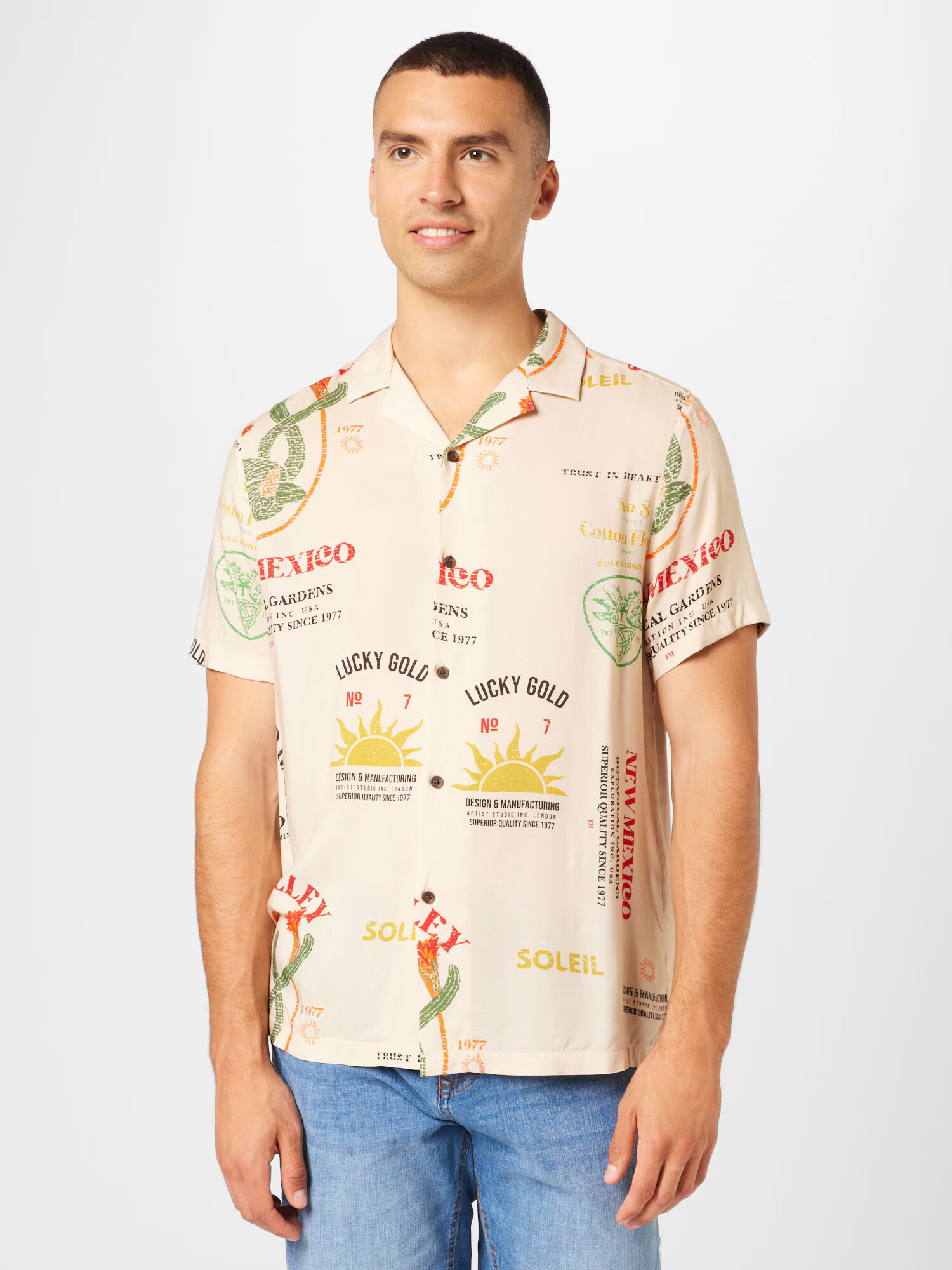 TOPMAN Tricou bej / galben / verde / roșu - Pled.ro