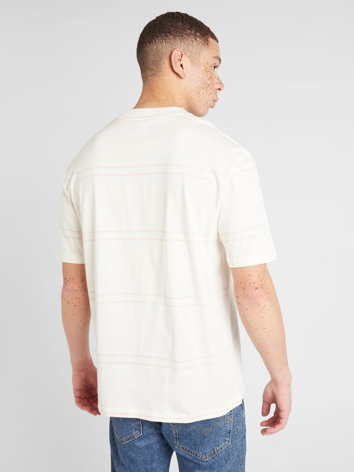 TOPMAN Tricou 'Portland' ecru / albastru gențiană / portocaliu somon - Pled.ro