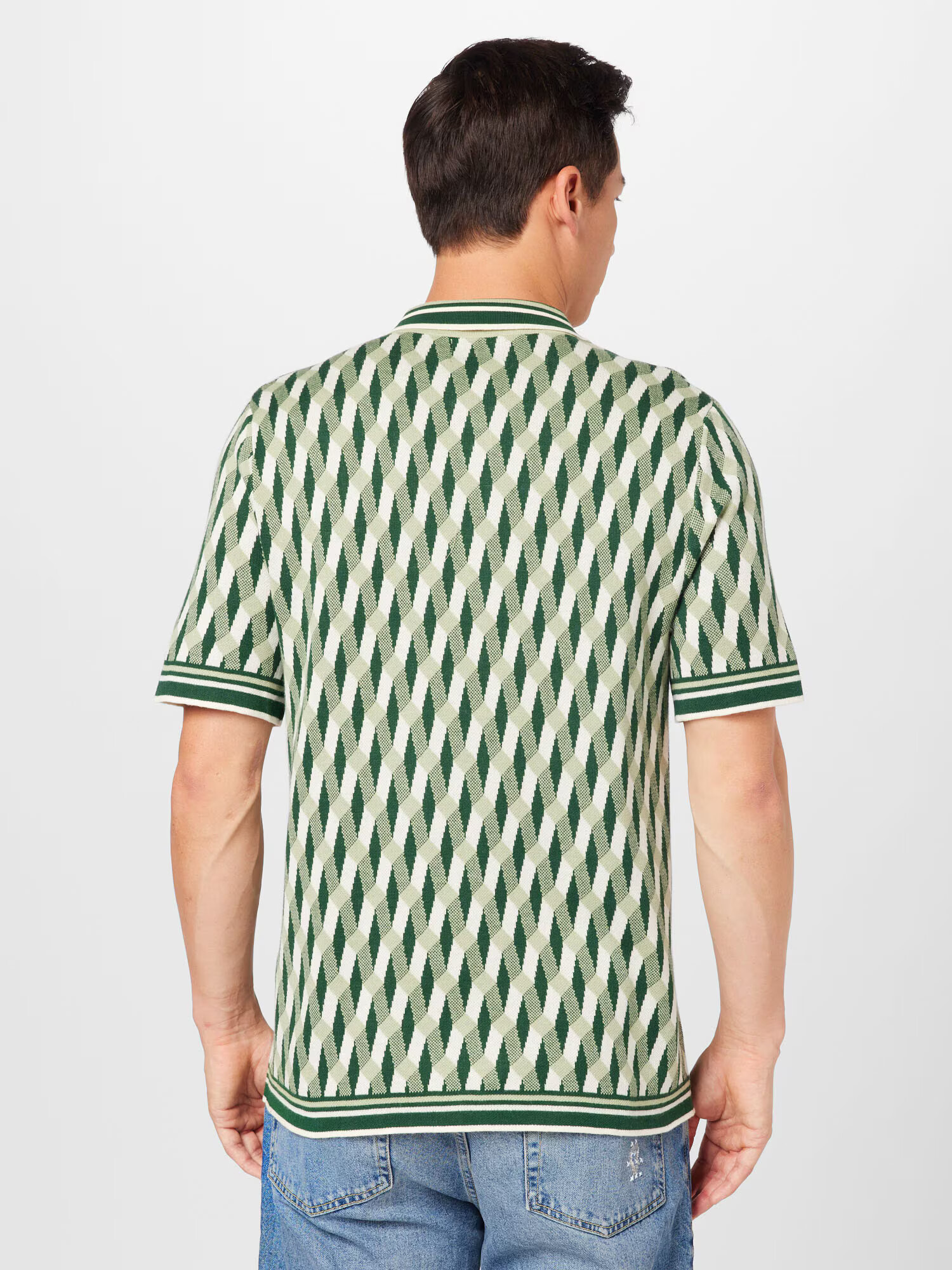 TOPMAN Tricou verde deschis / verde închis / alb - Pled.ro