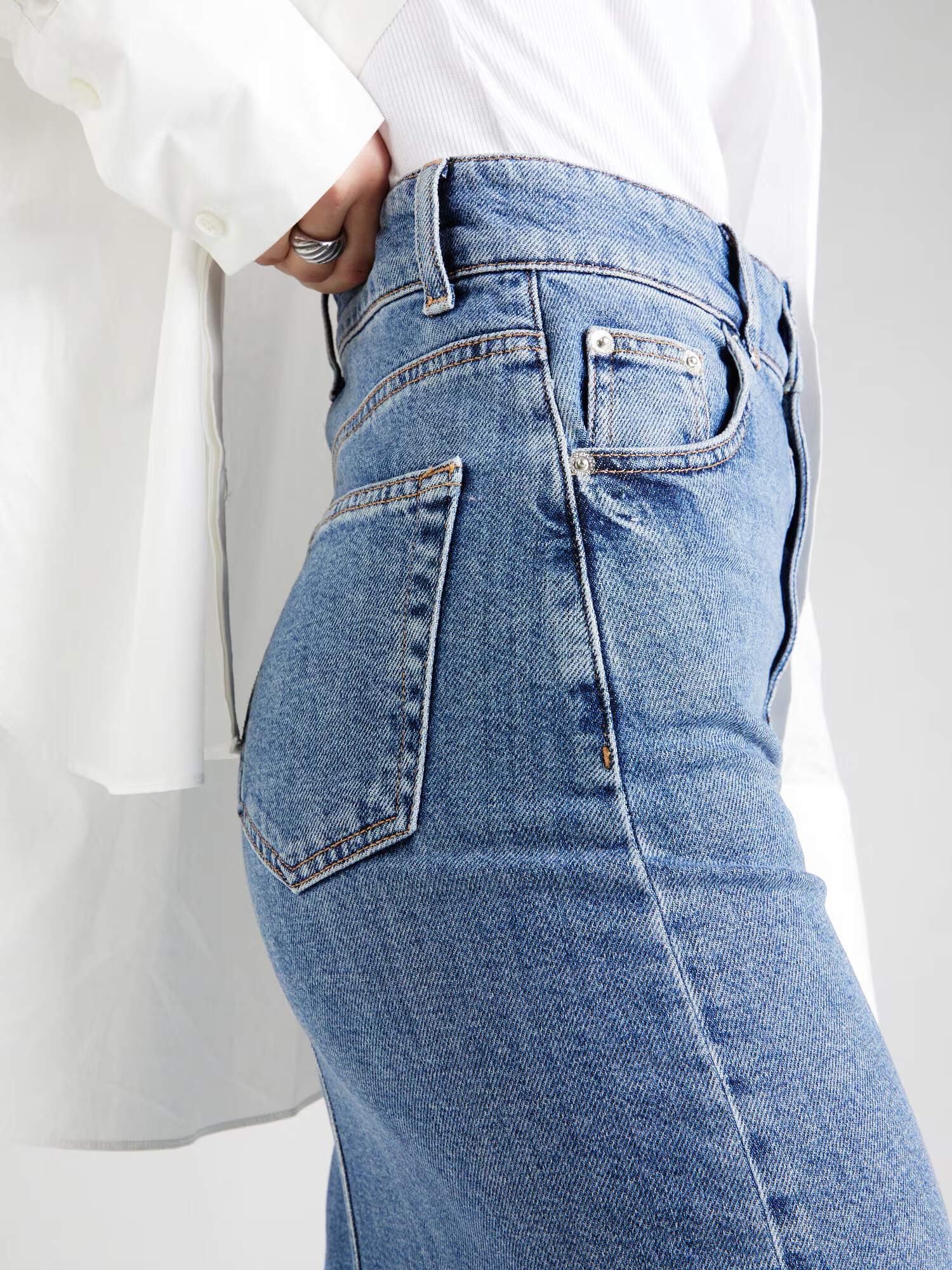 TOPSHOP Fustă albastru denim - Pled.ro