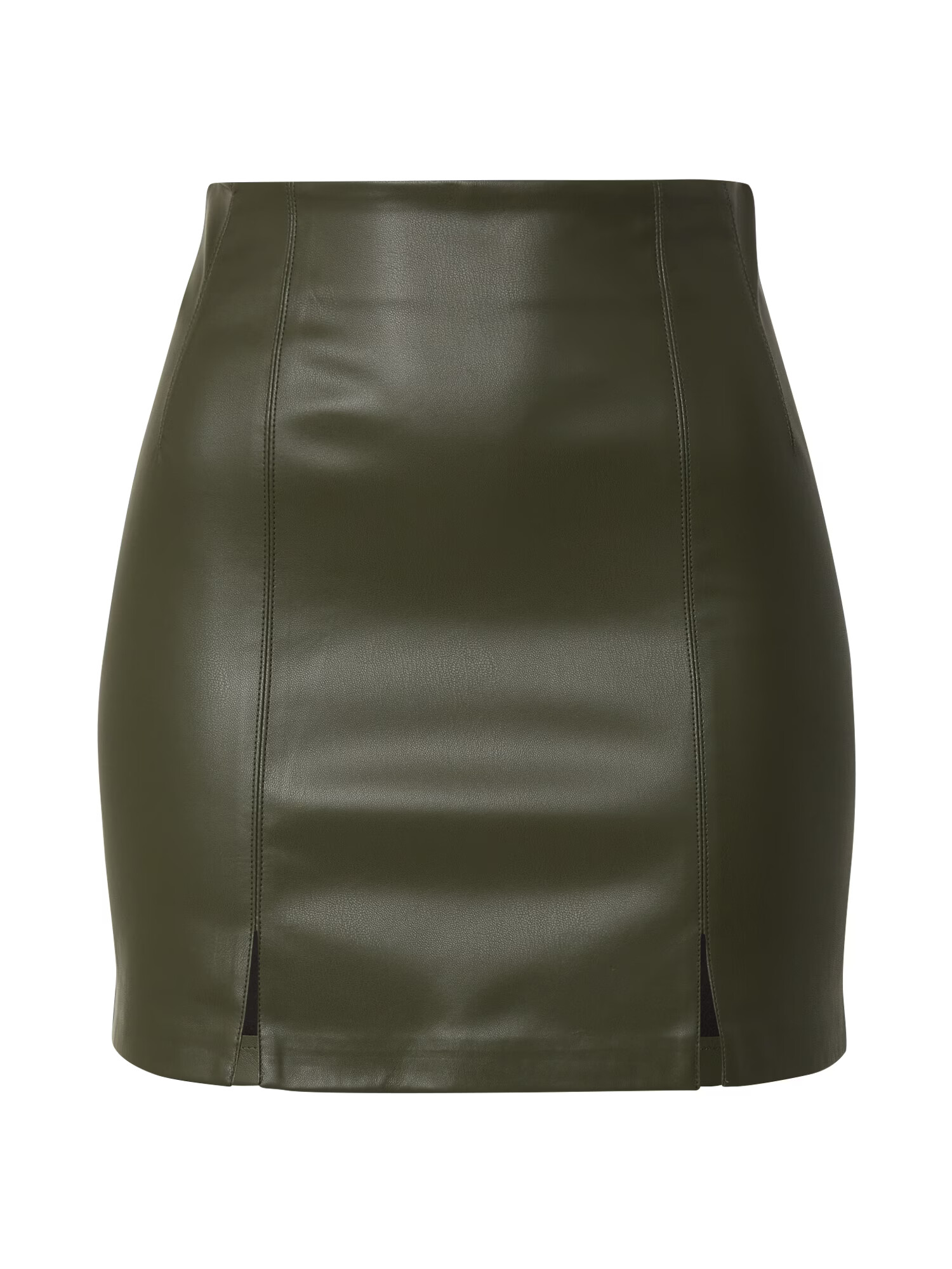 TOPSHOP Fustă 'Entry PP Split - Black Vinyl' verde închis - Pled.ro