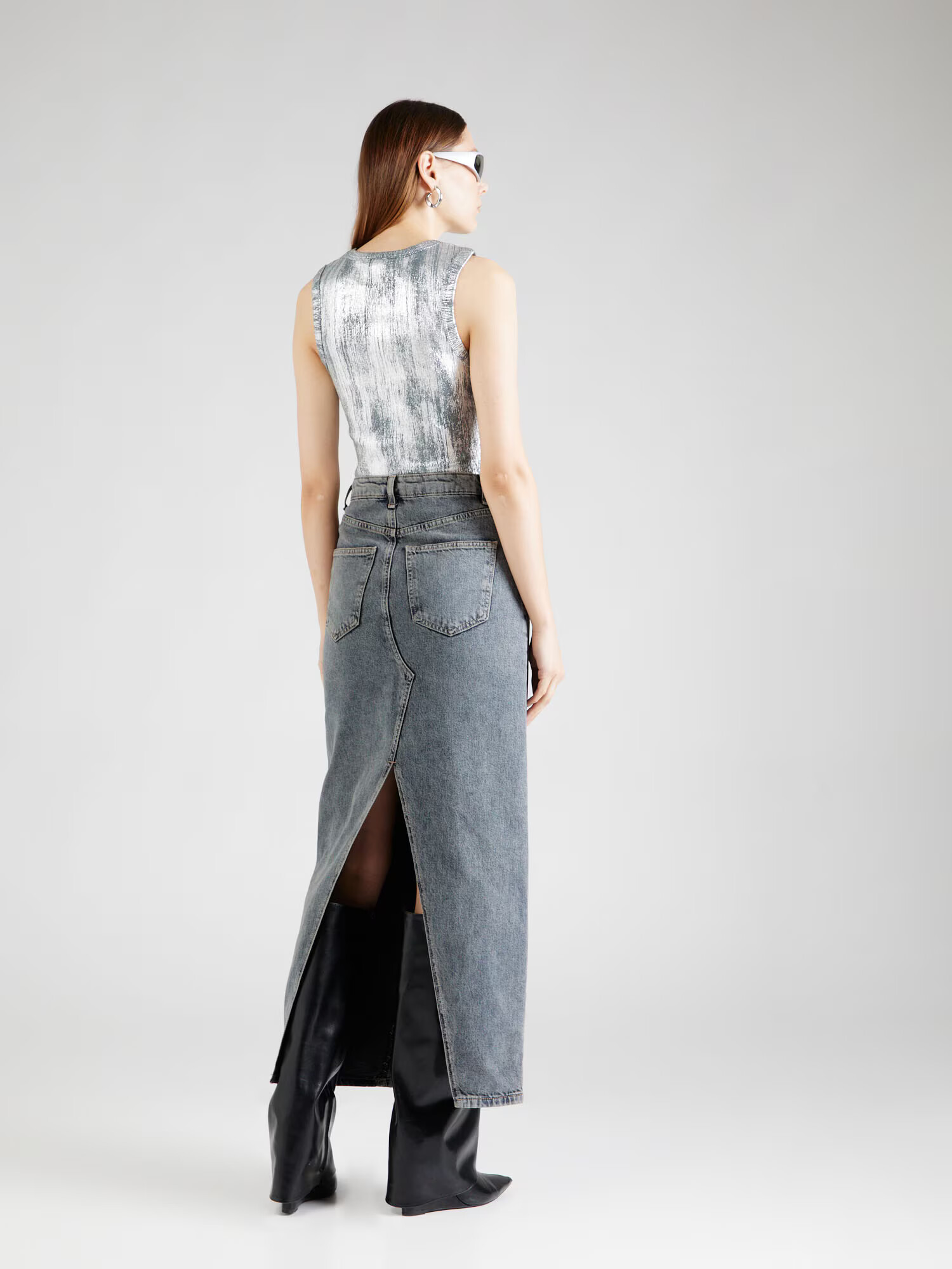 TOPSHOP Fustă opal / albastru denim - Pled.ro