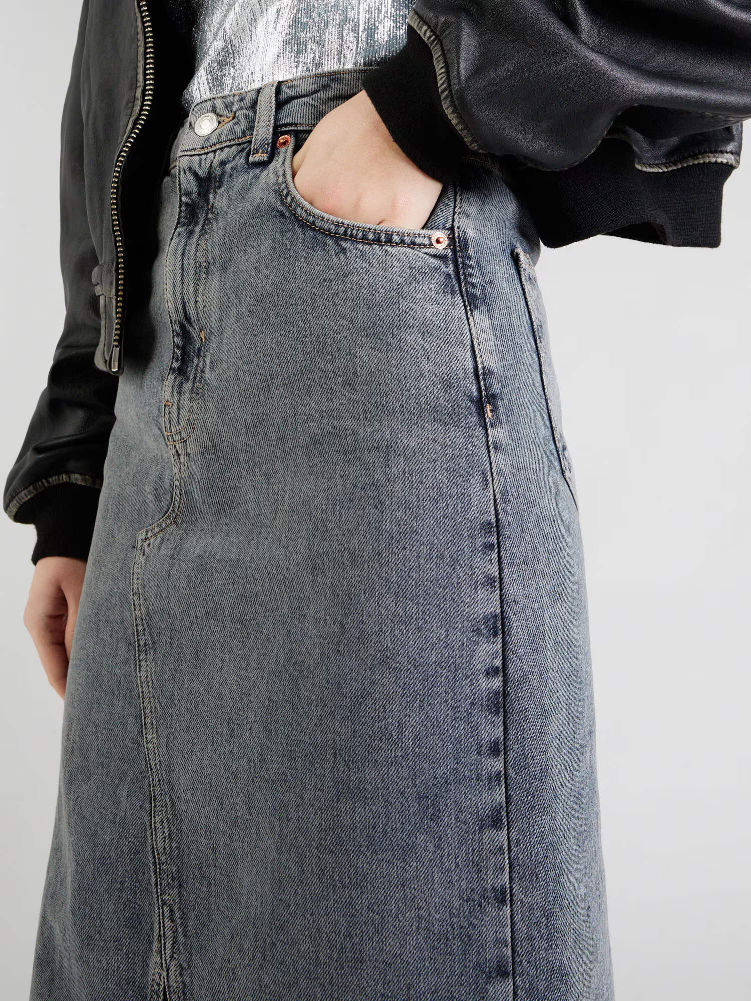 TOPSHOP Fustă opal / albastru denim - Pled.ro