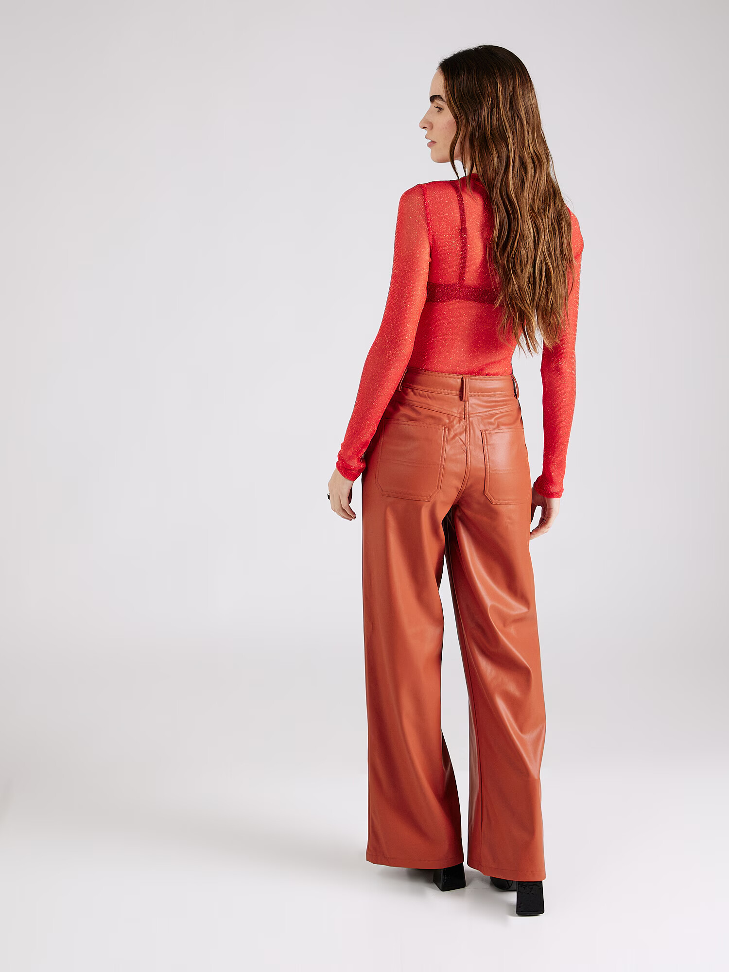 TOPSHOP Pantaloni roșu orange - Pled.ro