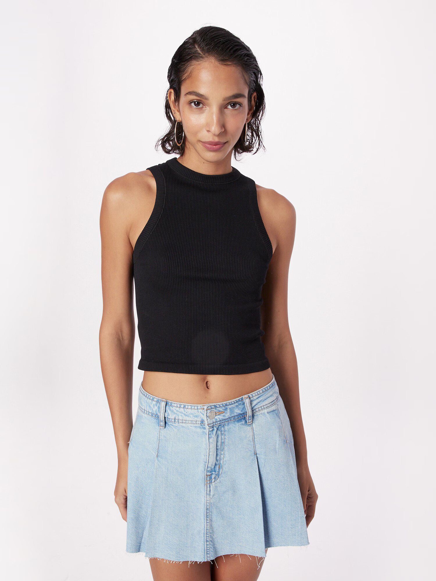 TOPSHOP Top brodat negru - Pled.ro