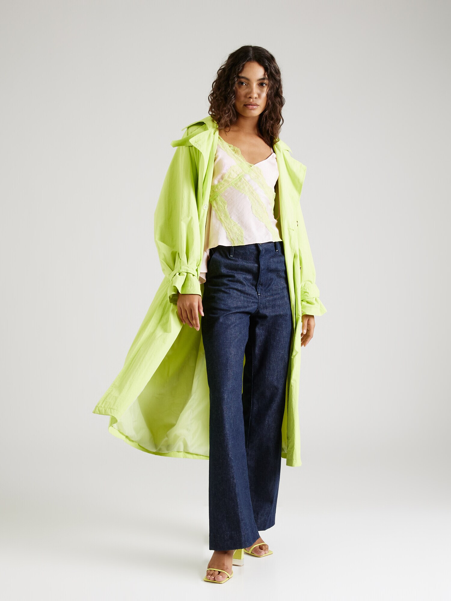 TOPSHOP Top culoarea pielii / verde kiwi - Pled.ro