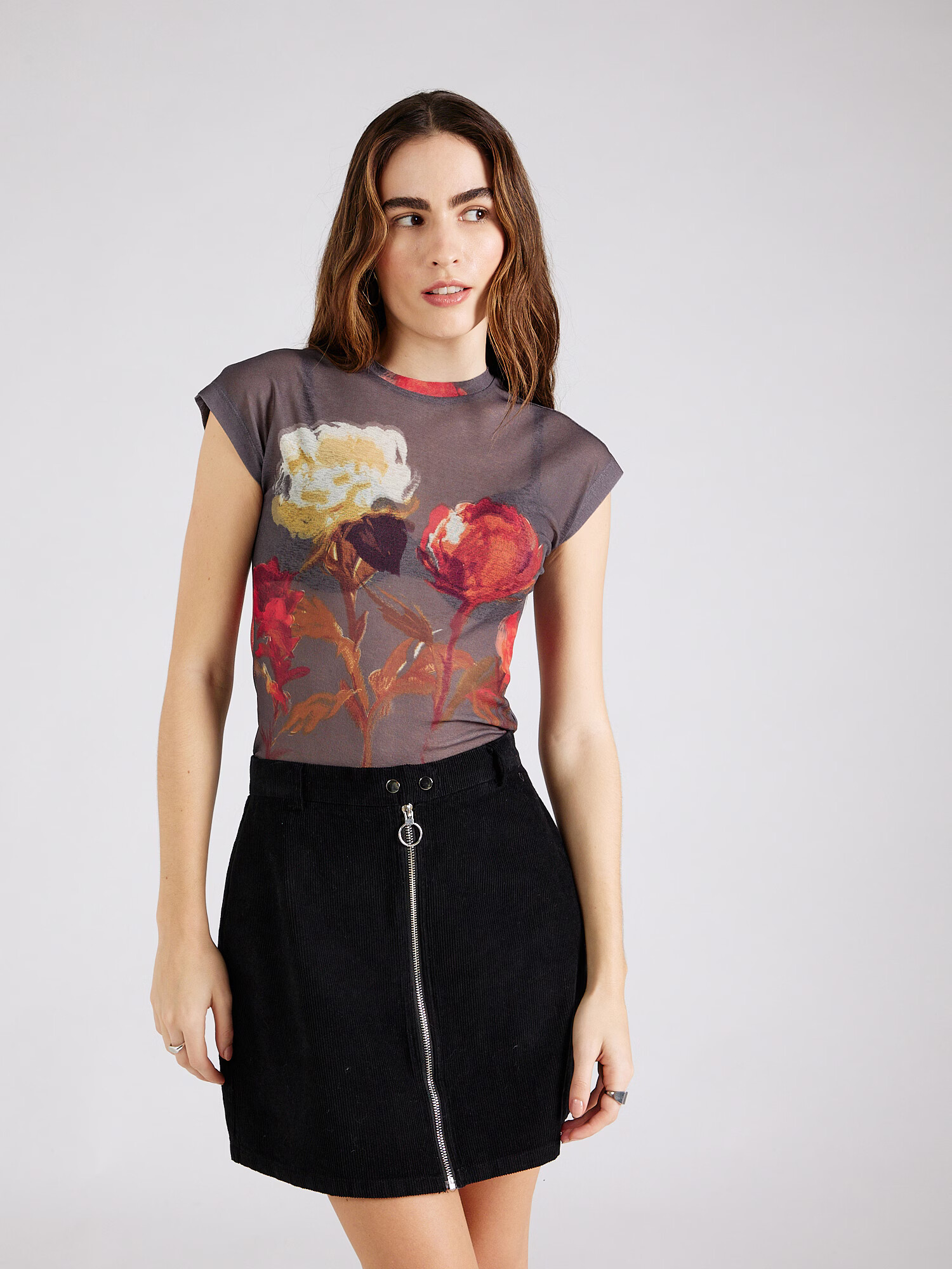 TOPSHOP Tricou gri închis - Pled.ro