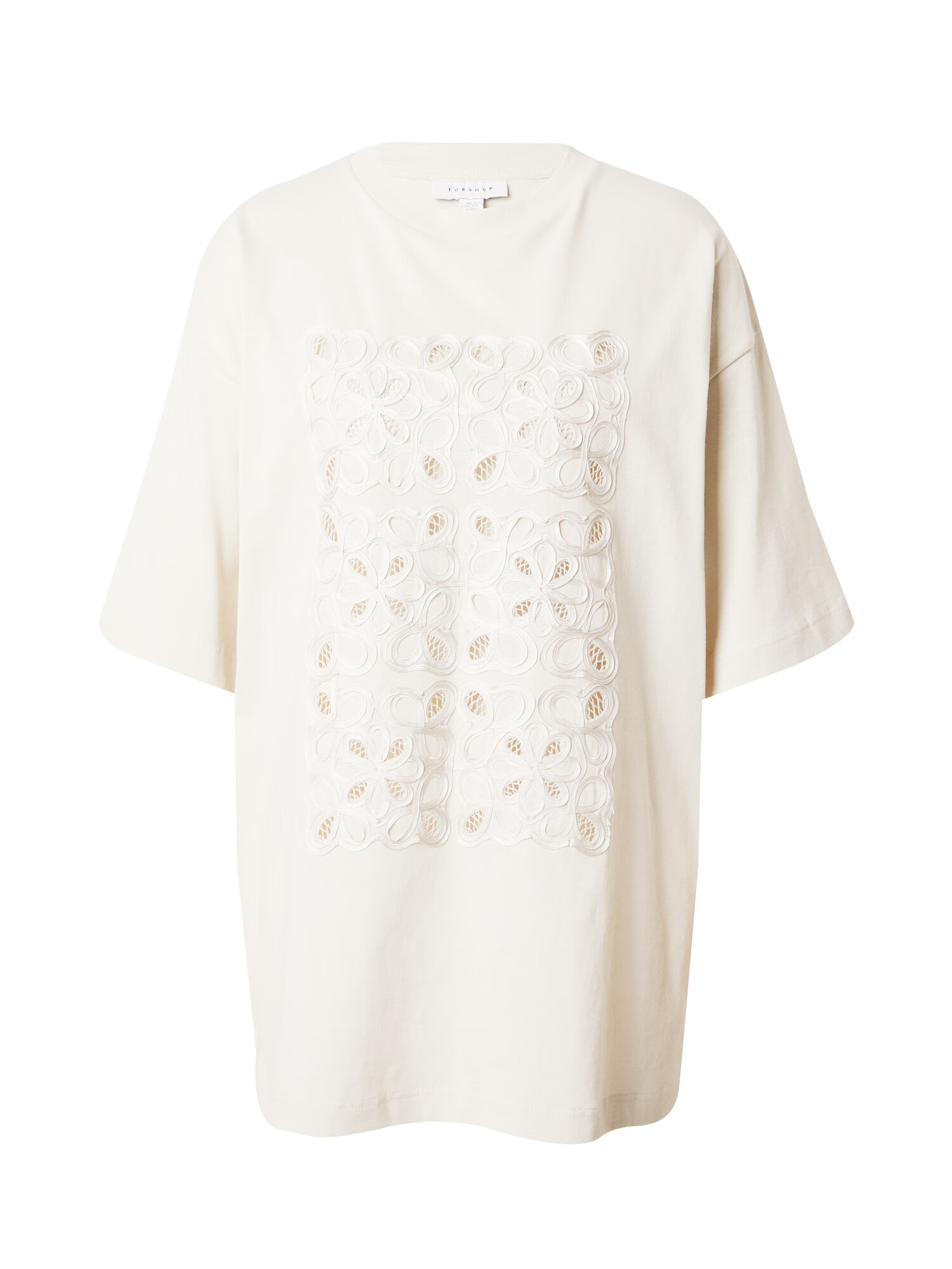 TOPSHOP Tricou supradimensional bej deschis - Pled.ro