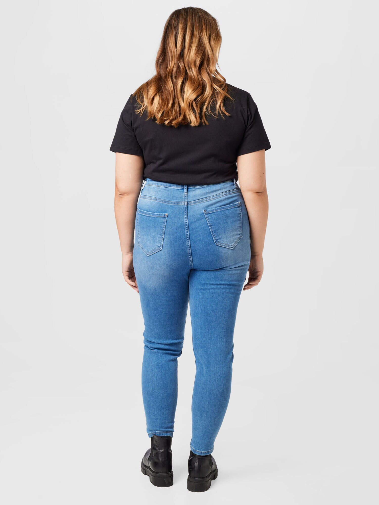 Trendyol Curve Jeans albastru deschis - Pled.ro