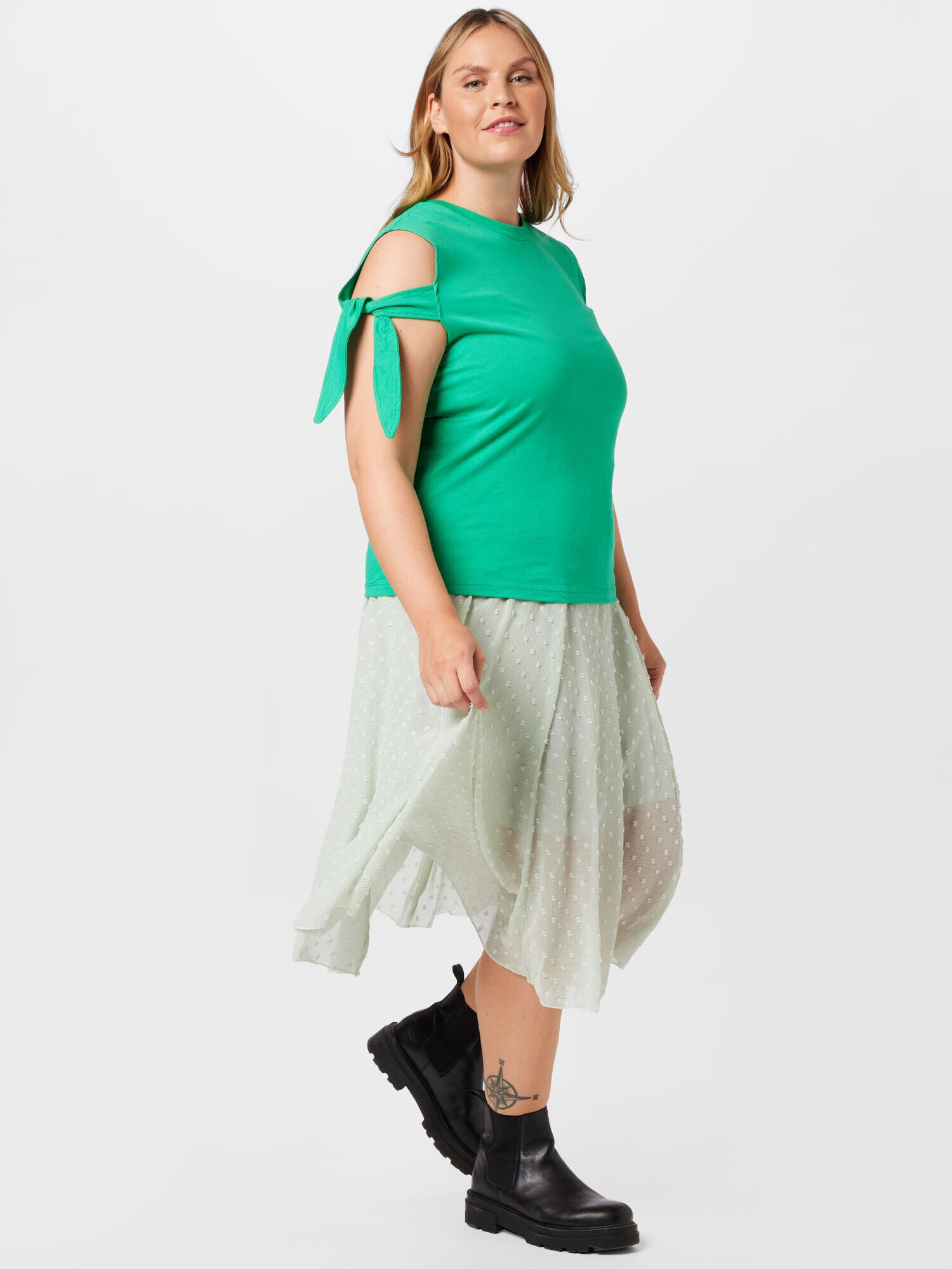 Trendyol Curve Top verde jad - Pled.ro