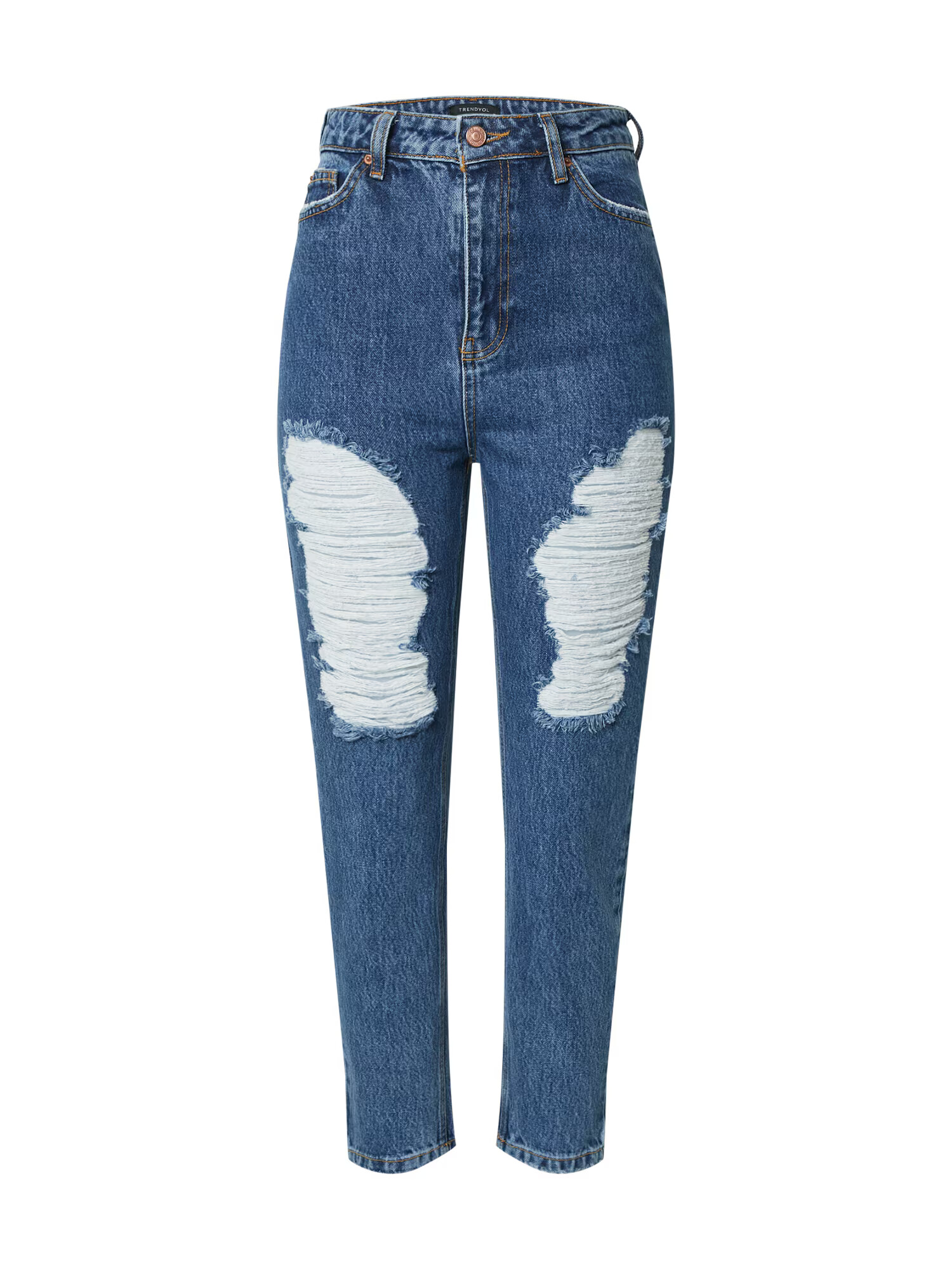 Trendyol Jeans albastru / alb - Pled.ro