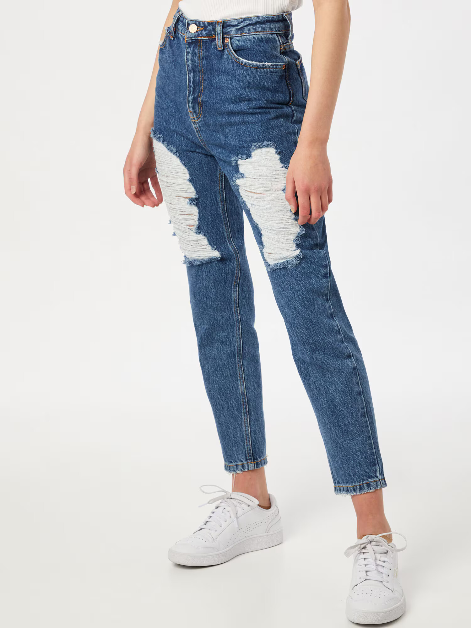 Trendyol Jeans albastru / alb - Pled.ro