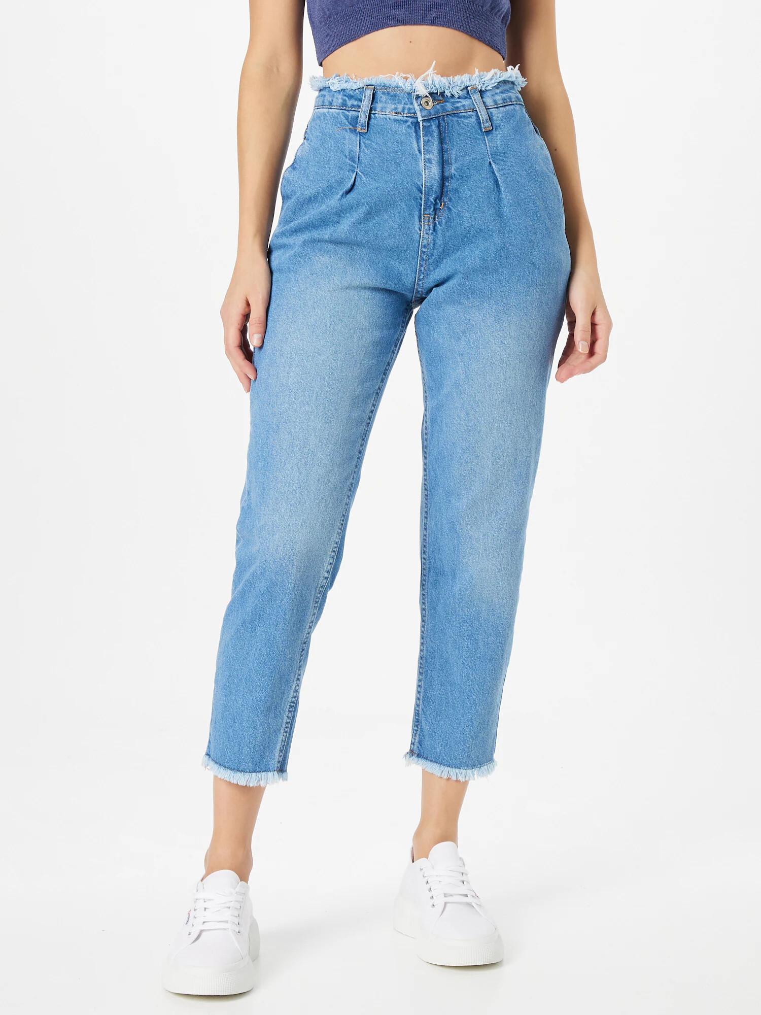 Trendyol Pantaloni cu cute albastru denim - Pled.ro