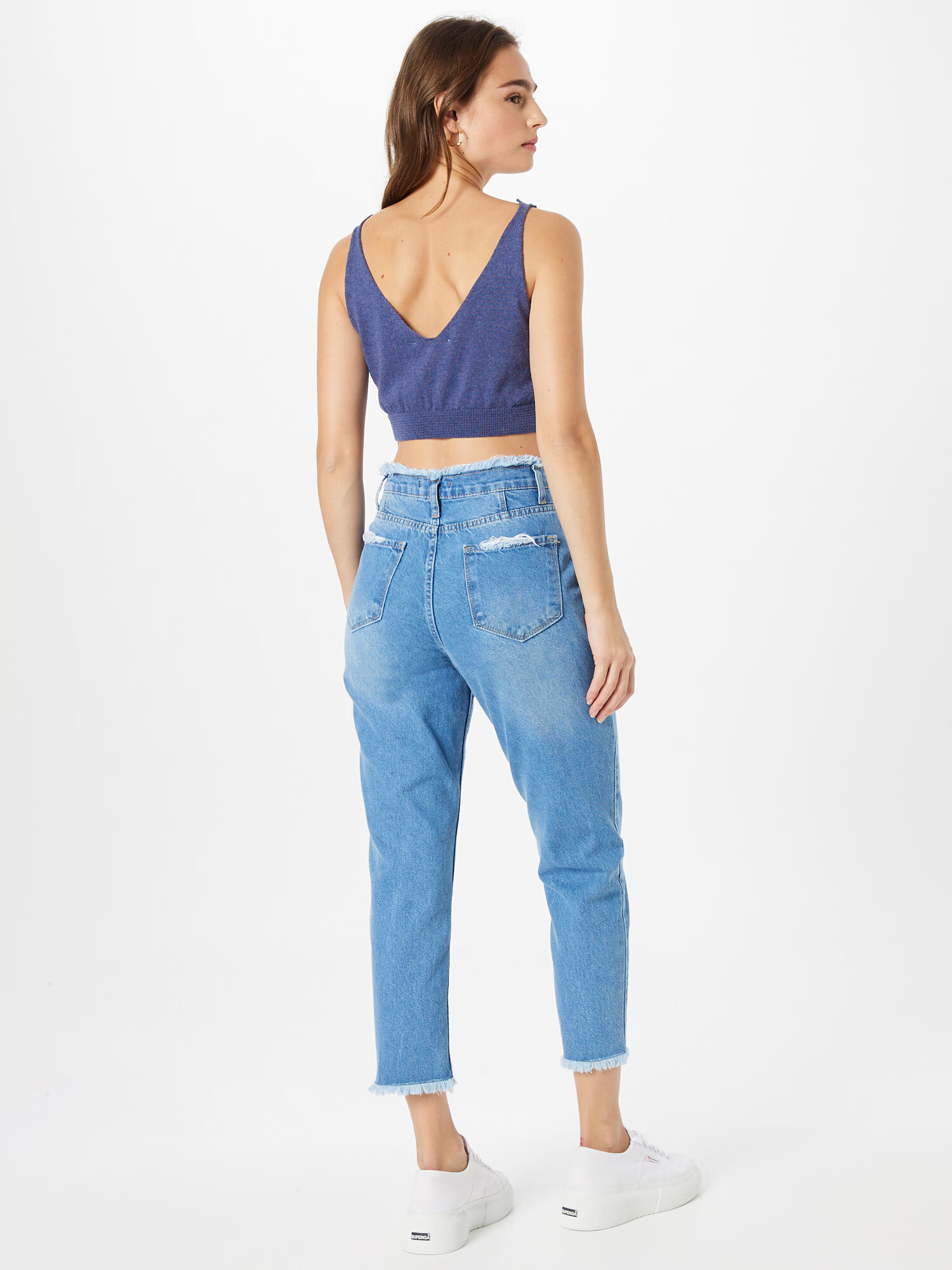 Trendyol Pantaloni cu cute albastru denim - Pled.ro