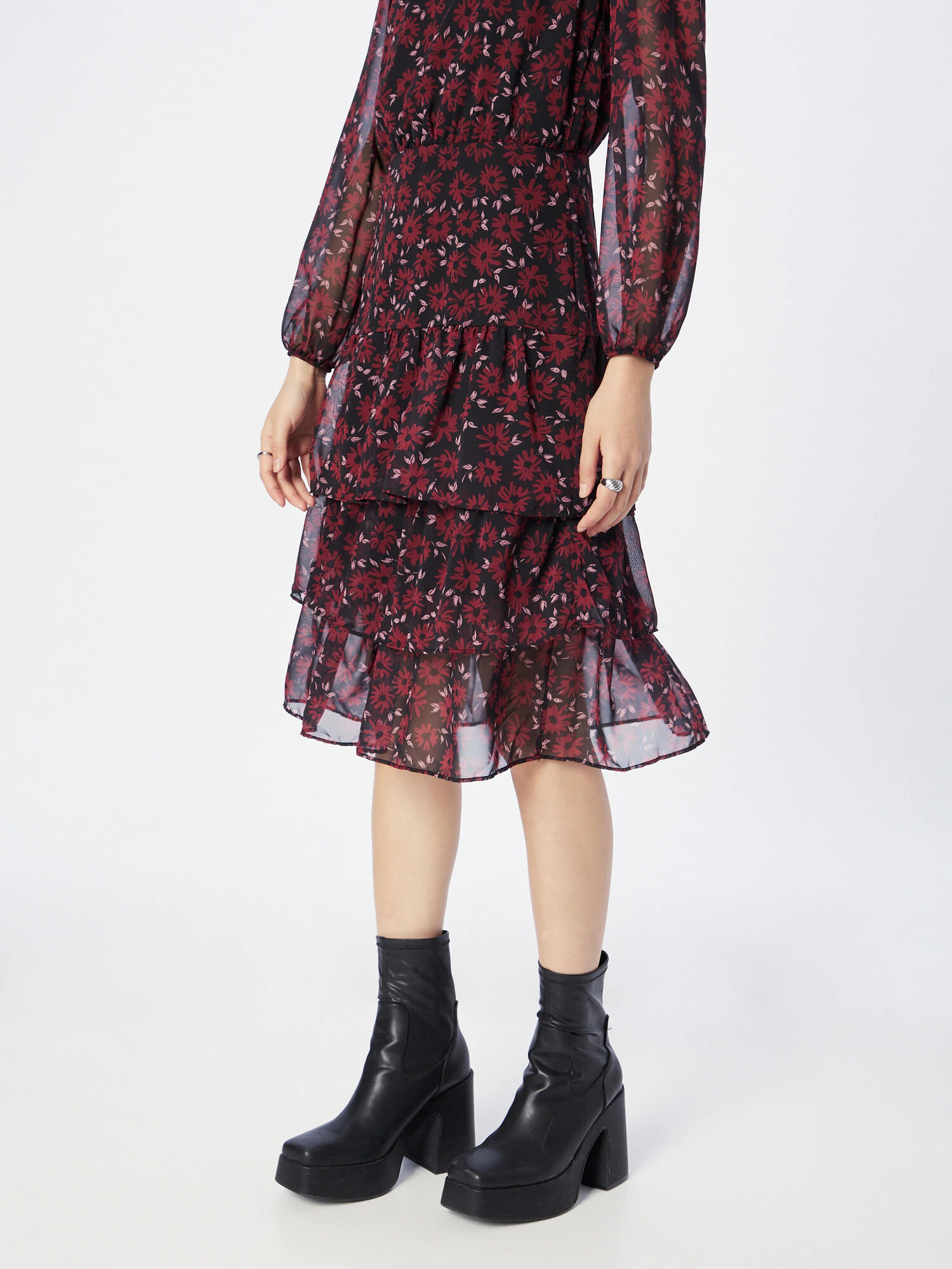 Trendyol Rochie roz deschis / roșu bordeaux / negru - Pled.ro