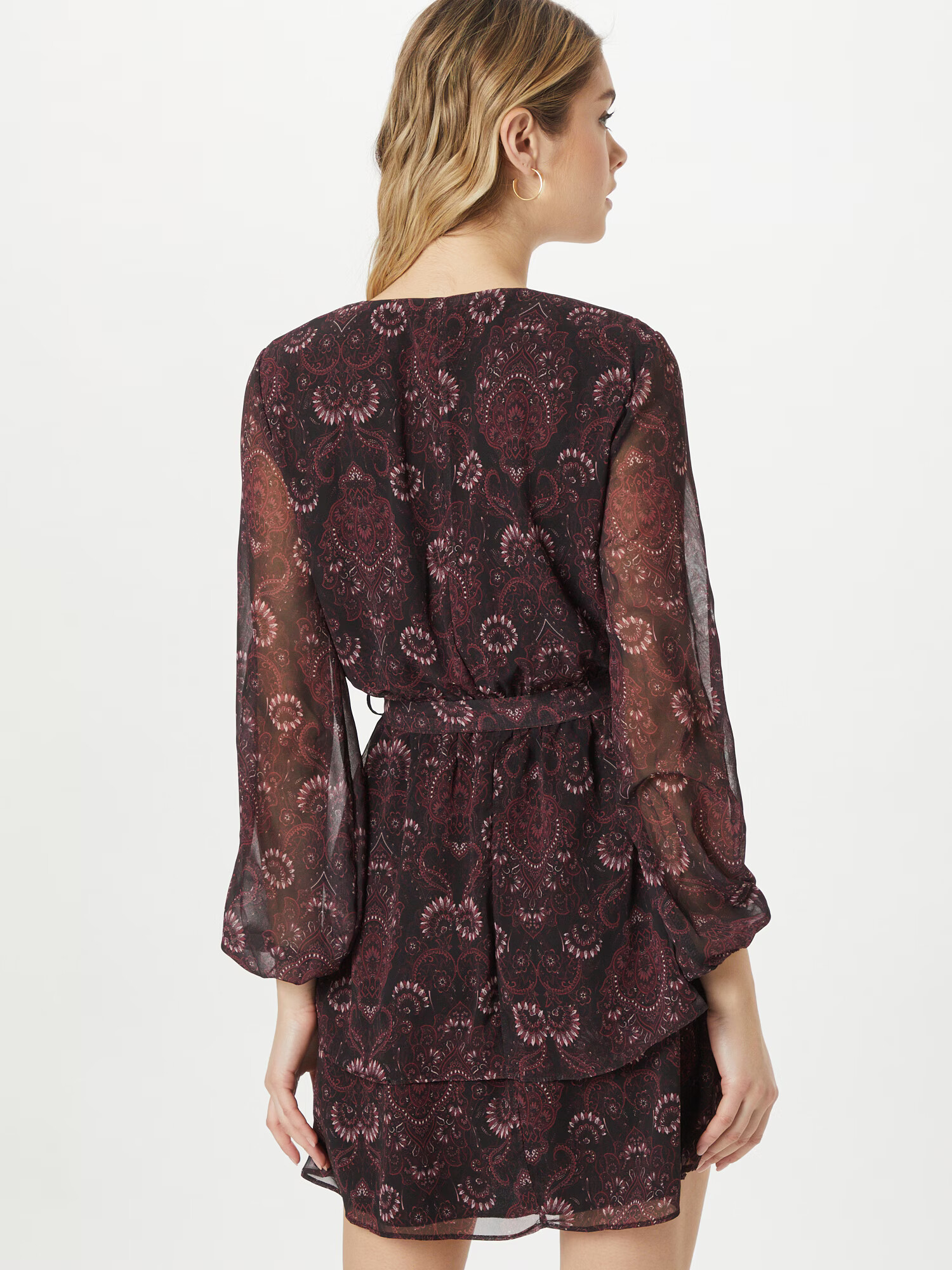 Trendyol Rochie tip bluză mov prună / roșu / roșu burgundy / alb - Pled.ro