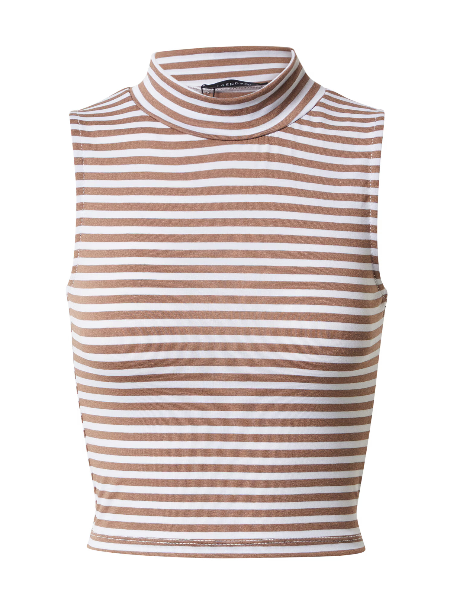 Trendyol Top maro caramel / alb - Pled.ro