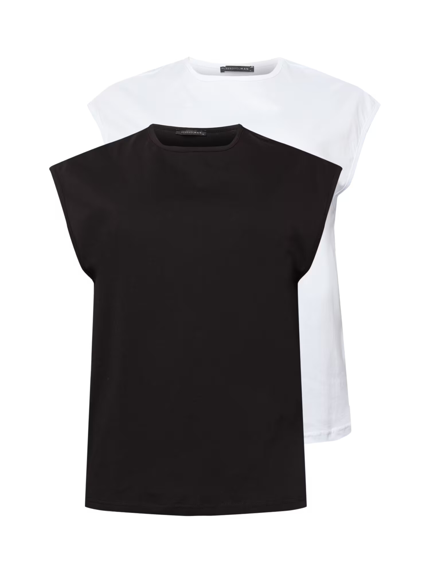 Trendyol Tricou negru / alb - Pled.ro