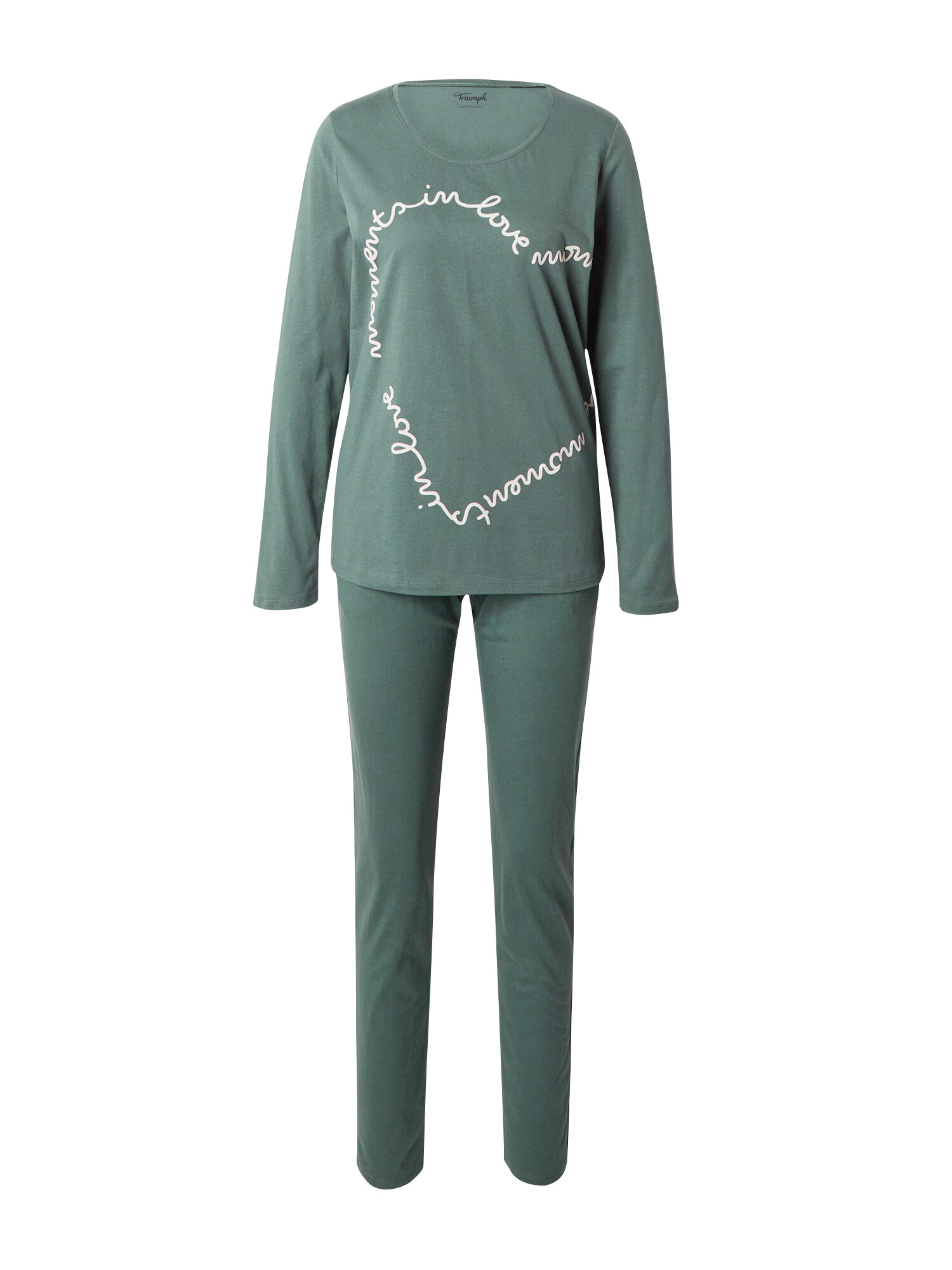 TRIUMPH Pijama verde / alb - Pled.ro