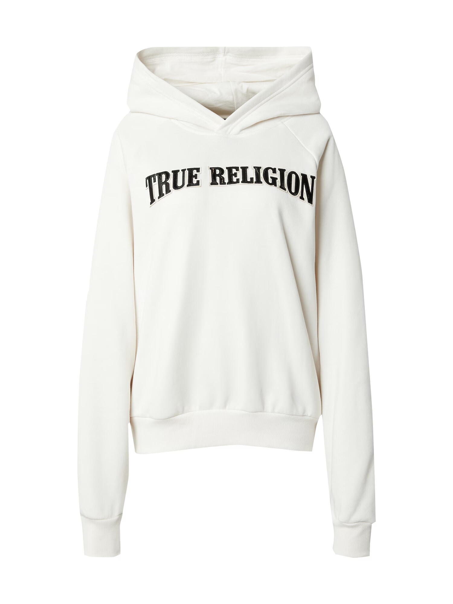 True Religion Bluză de molton negru / alb natural - Pled.ro