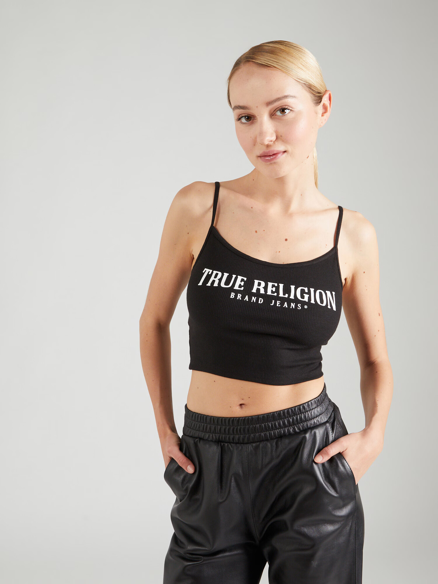 True Religion Top negru / alb murdar - Pled.ro